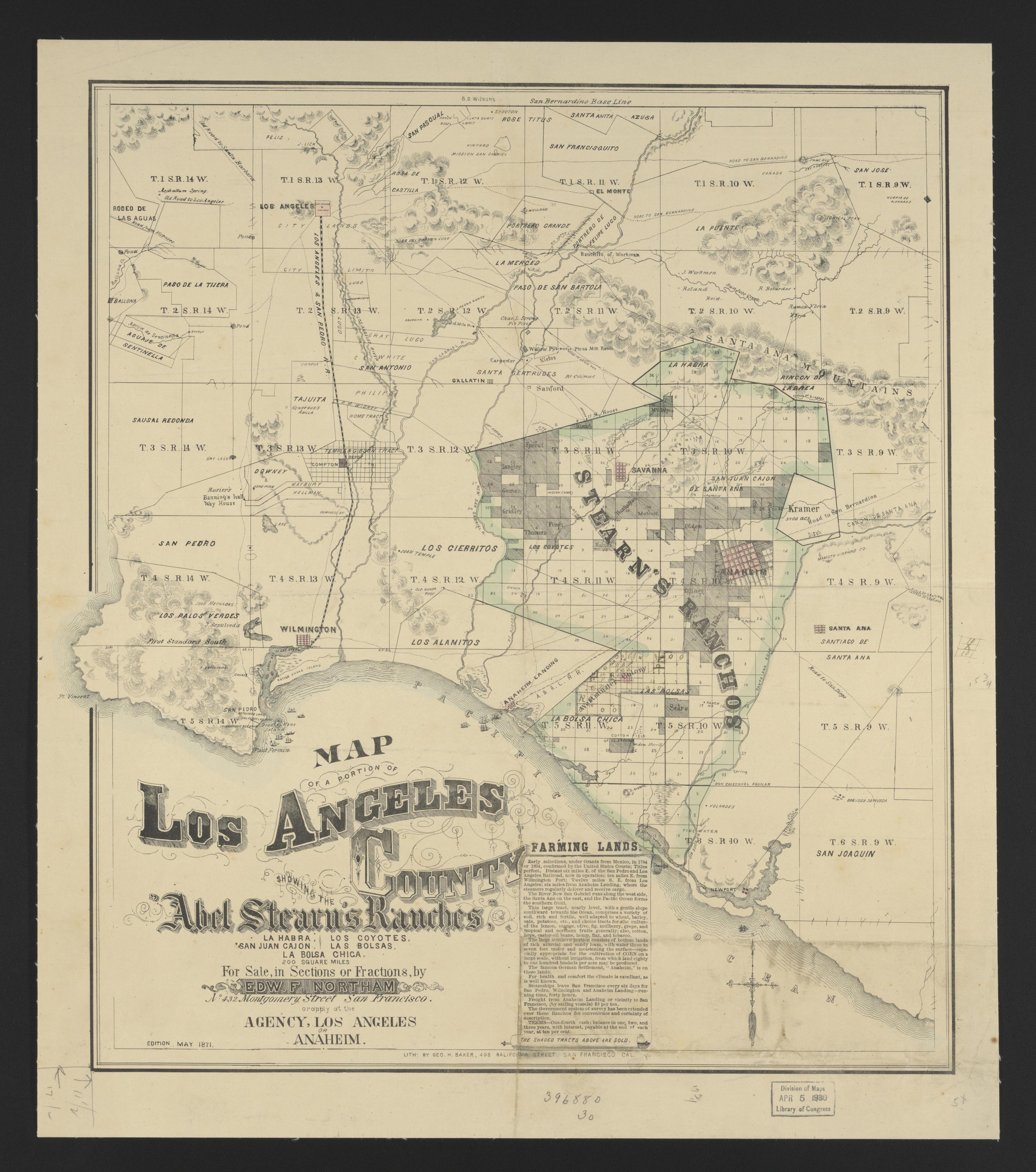 This old map of California, Los Angeles County, was created by in 1850