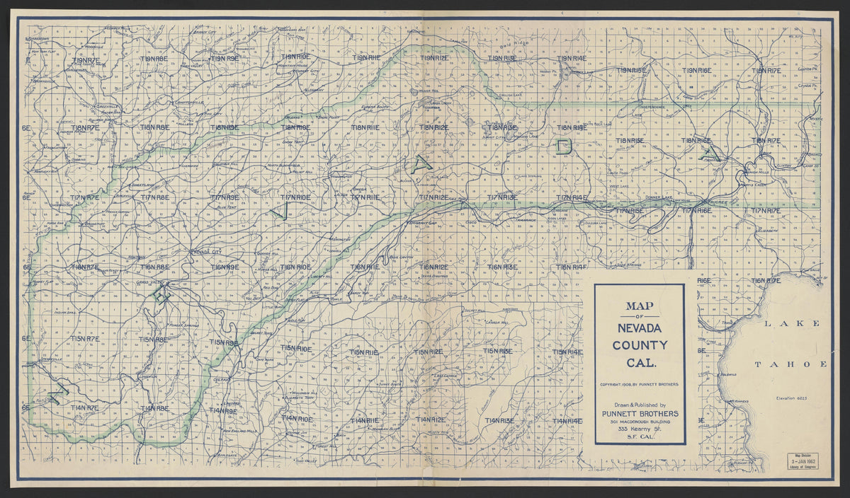 CA Drawer 170, Folder 20, Item 01 from Maps of California--counties Napa-Nevada 1850 by Relic Map Company