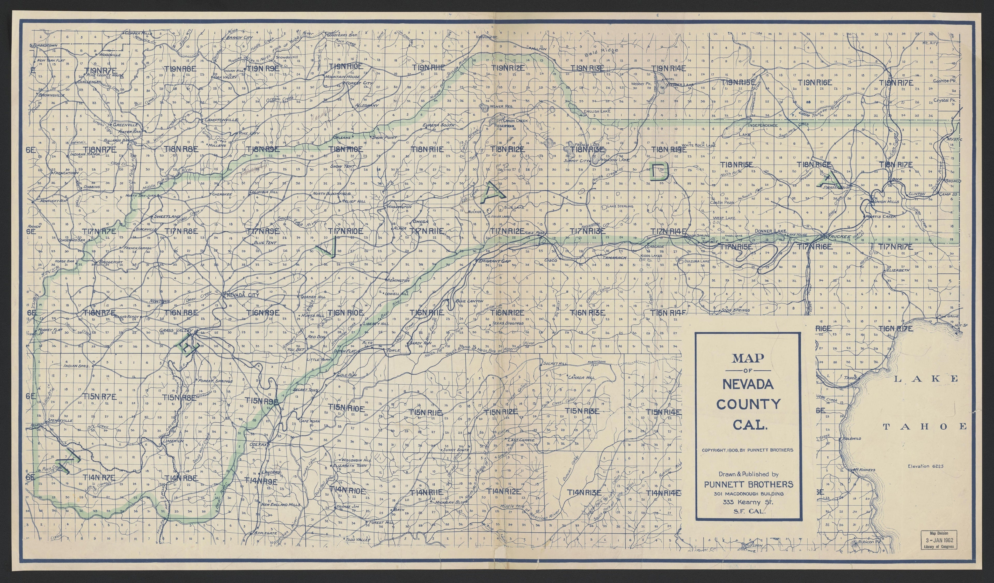 This old map of California, Napa County, Nevada County, was created by in 1850