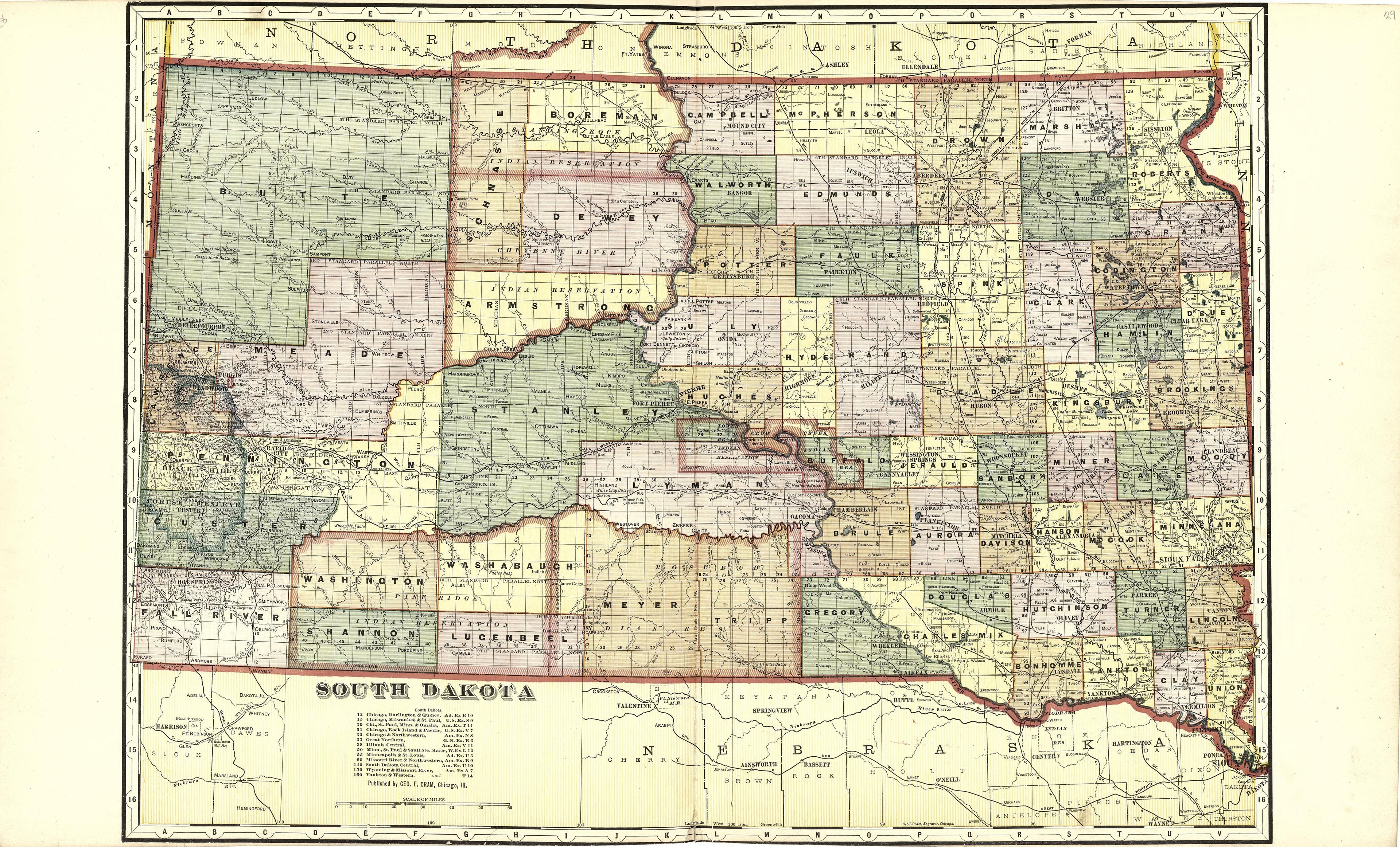 Map of South Dakota from Standard Atlas of Kingsbury County, South Dakota : Including a Plat Book of the Villages, Cities and Townships of the County, Map of the State, United States and World : Patrons Directory, … 1909 by Relic Map Company
