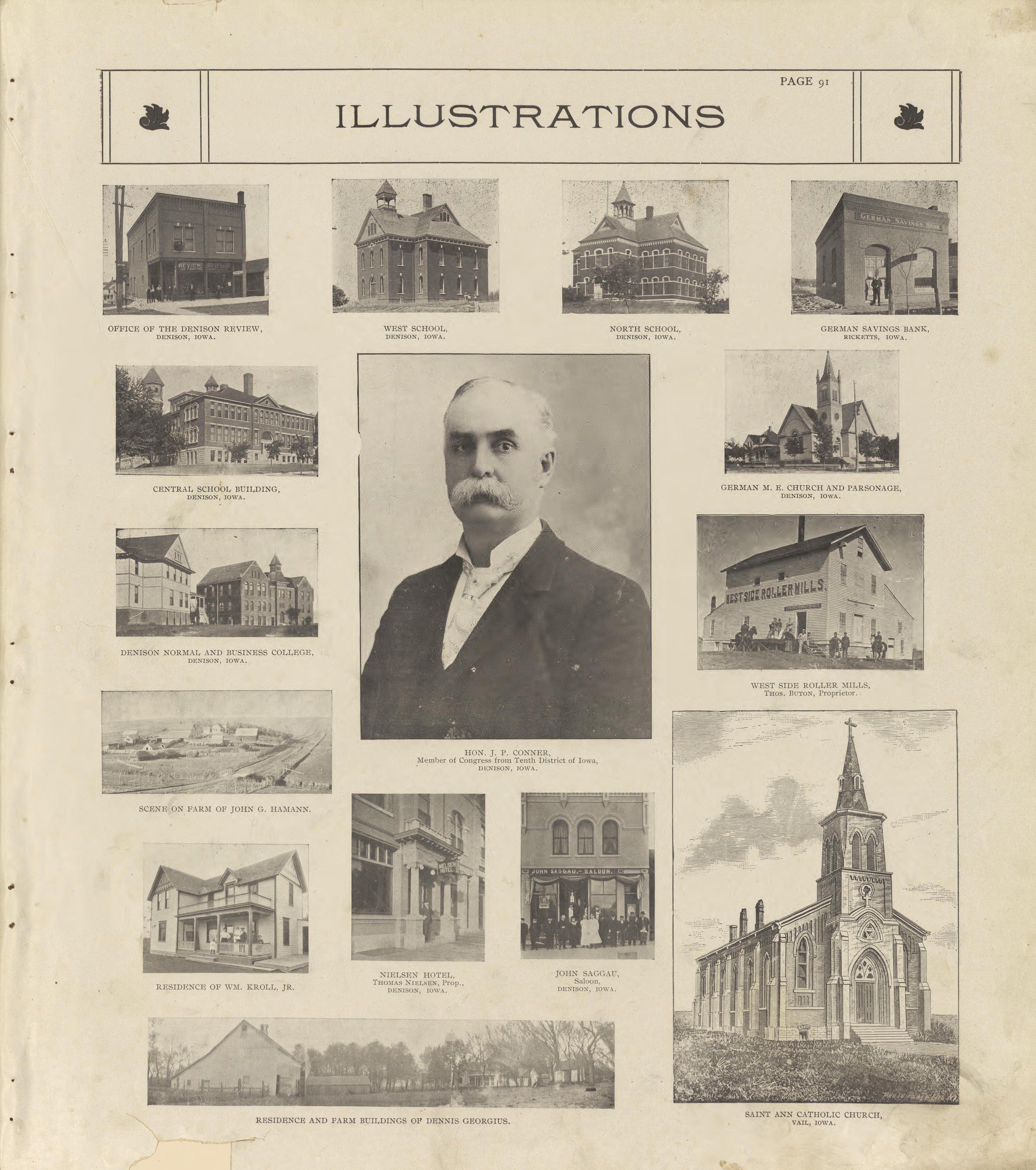 Illustrations Continued from Standard Atlas of Crawford County, Iowa : Including a Plat Book of the Villages, Cities and Townships of the County, Map of the State, United States and World, Patrons Directory, Reference Business … 1908 by Relic Map Company