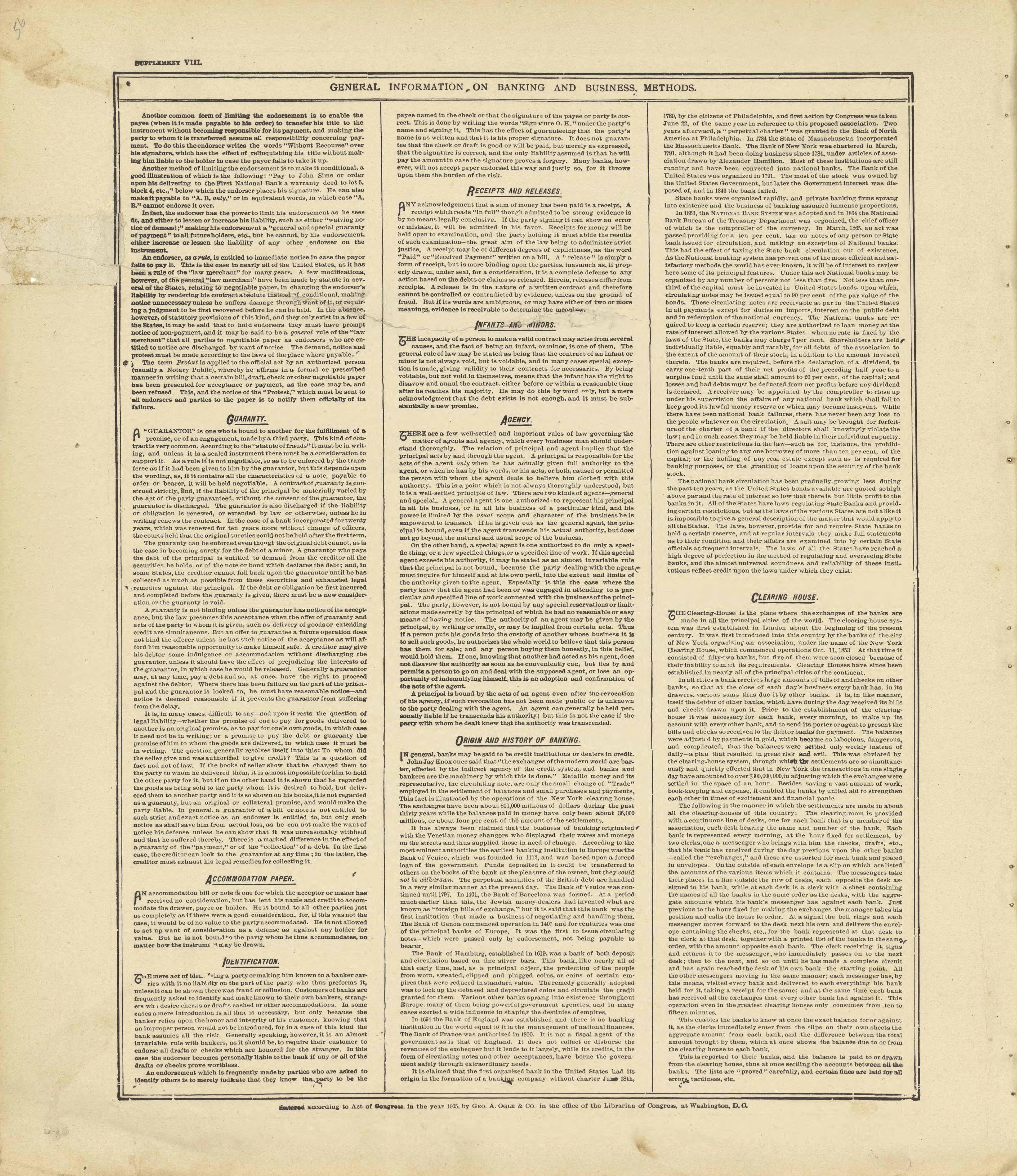 General Information On Banking and Business Methods Continued from Standard Atlas of Crawford County, Iowa : Including a Plat Book of the Villages, Cities and Townships of the County, Map of the State, United States and World, Patrons Directory, Refer... by Relic Map Company