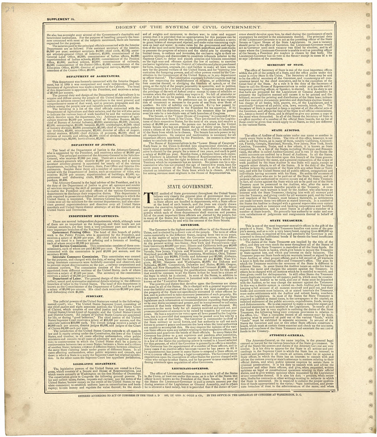 Digest of the System of Civil Government from Standard Atlas of Worth County, Missouri : Including a Plat Book of the Villages, Cities and Townships of the County, Map of the State, United States and World, Patrons Directory, Reference Business … 1902 by Relic Map Company
