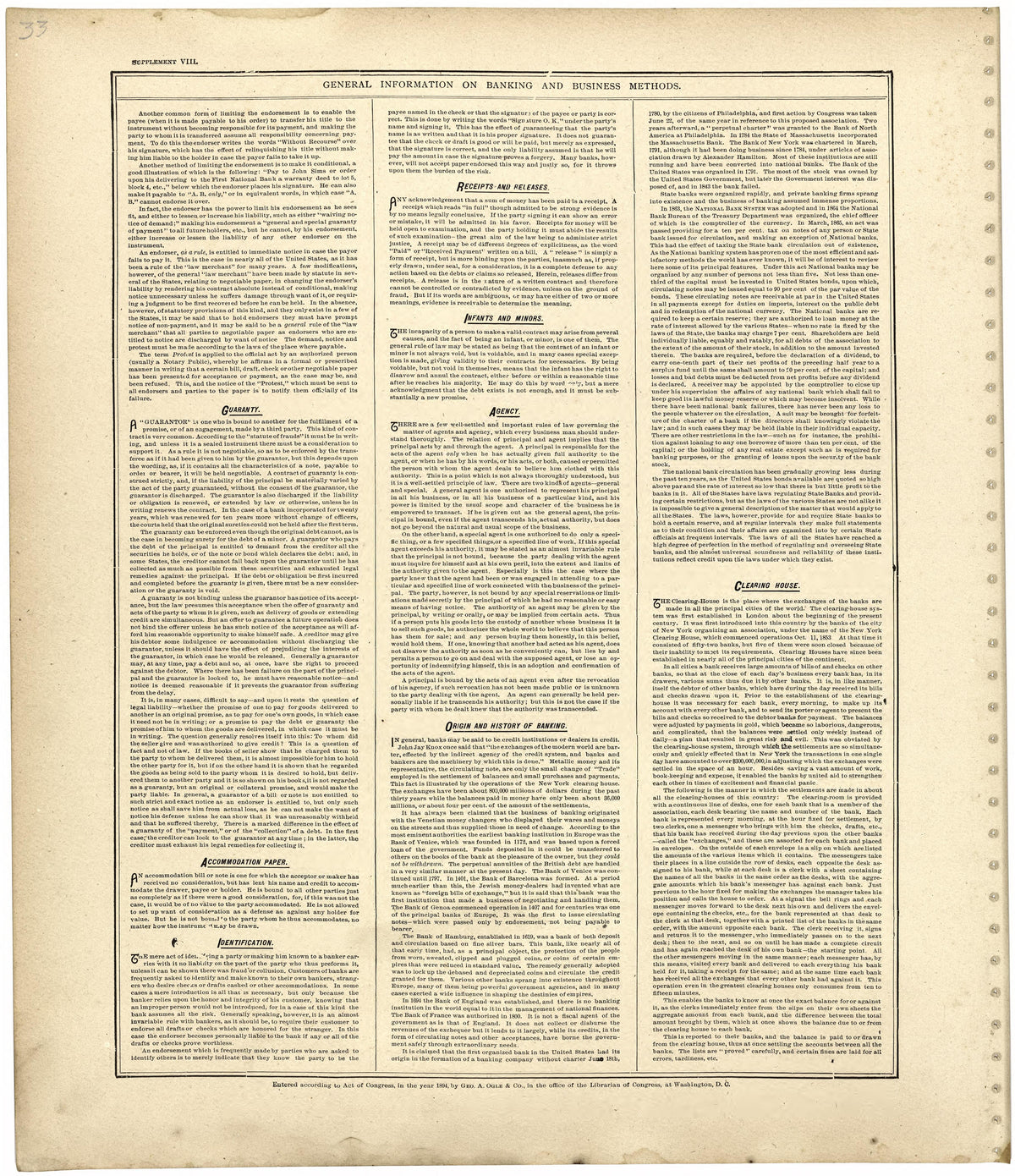 General Information On Banking and Business Methods from Standard Atlas of Worth County, Missouri : Including a Plat Book of the Villages, Cities and Townships of the County, Map of the State, United States and World, Patrons Directory, Reference Busi... by Relic Map Company
