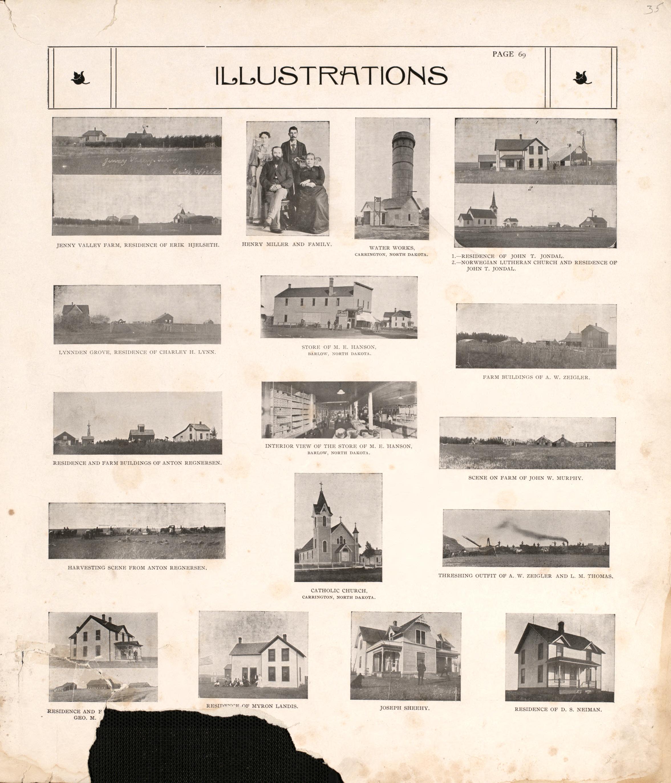 Illustrations, P.2 from Standard Atlas of Foster County, North Dakota : Including a Plat Book of the Villages, Cities and Townships of the County, Map of the State, United States and World : Patrons Directory, … 1910 by Relic Map Company