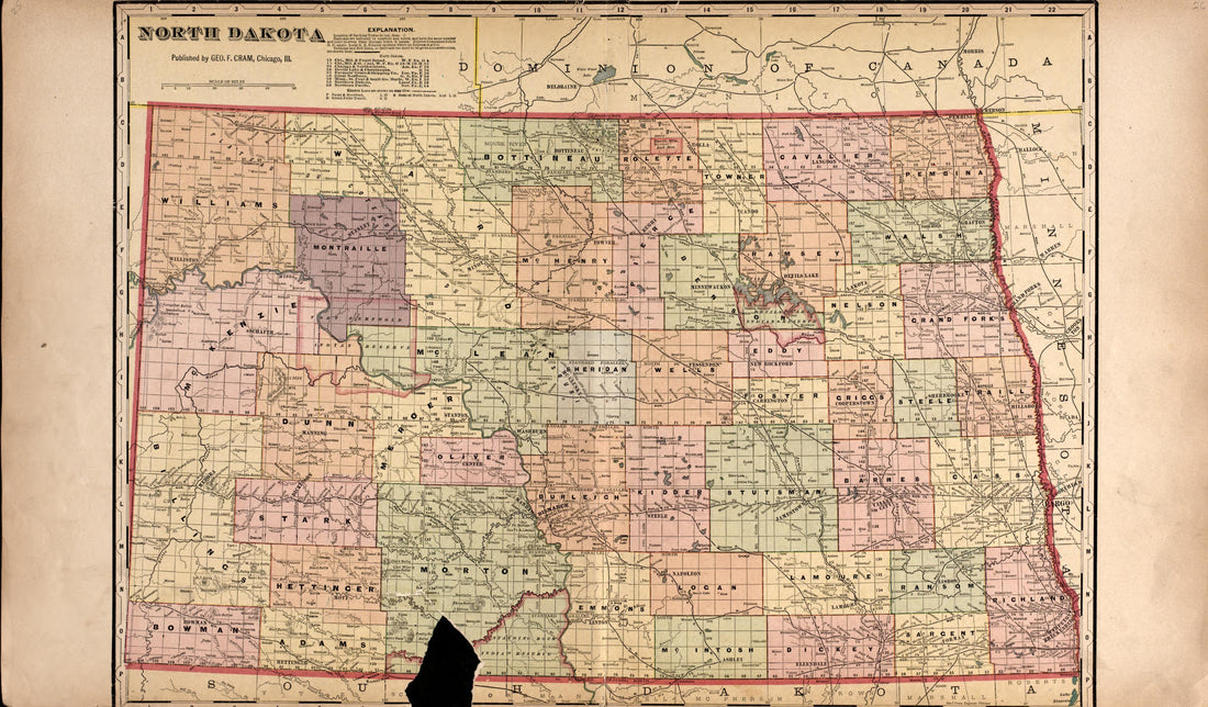 This old map of Foster County, North Dakota, was created by Alden Publishing Co in 1910