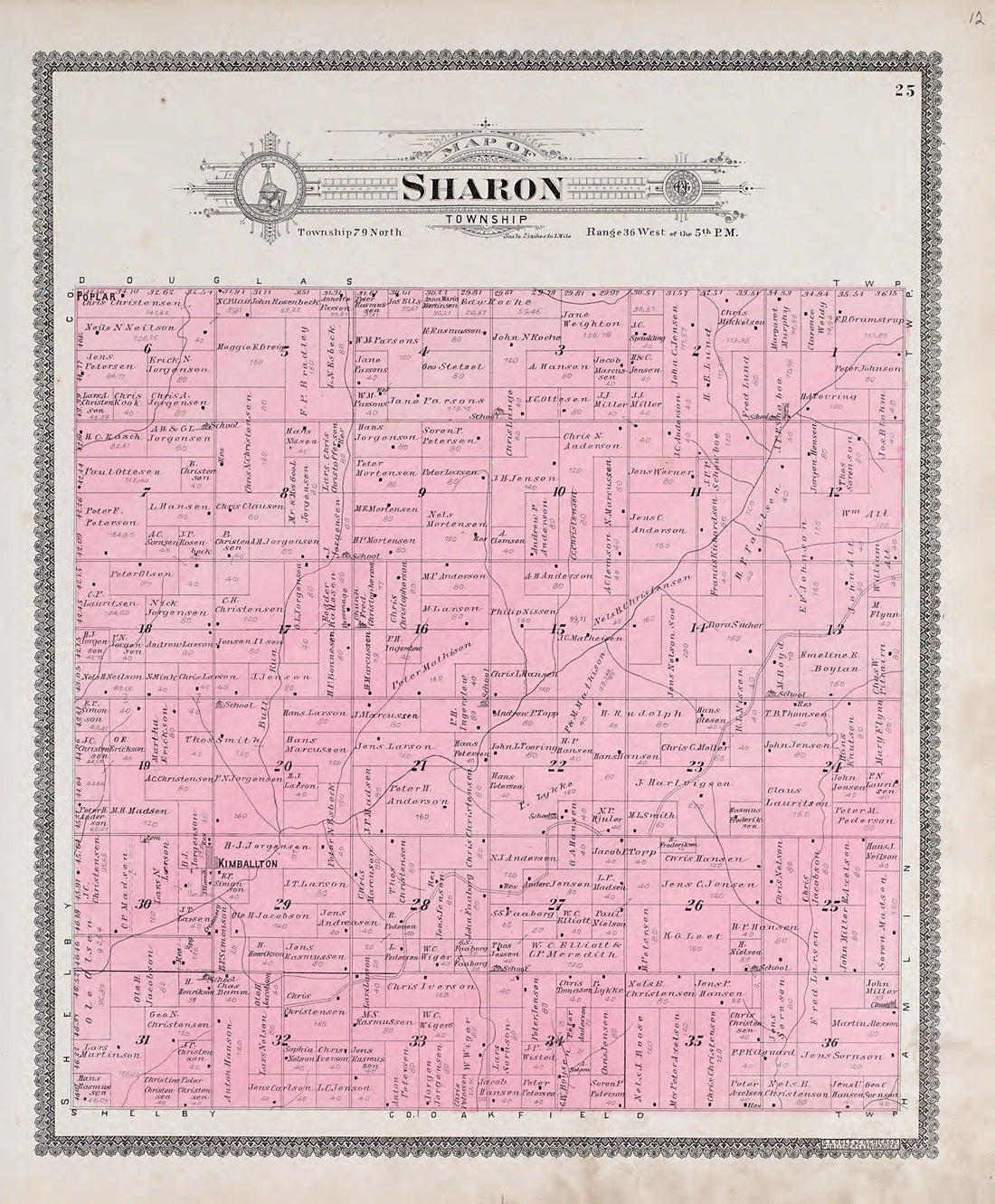 This old map of Audubon County, Iowa, was created by Geo. A. Ogle & Co in 1900
