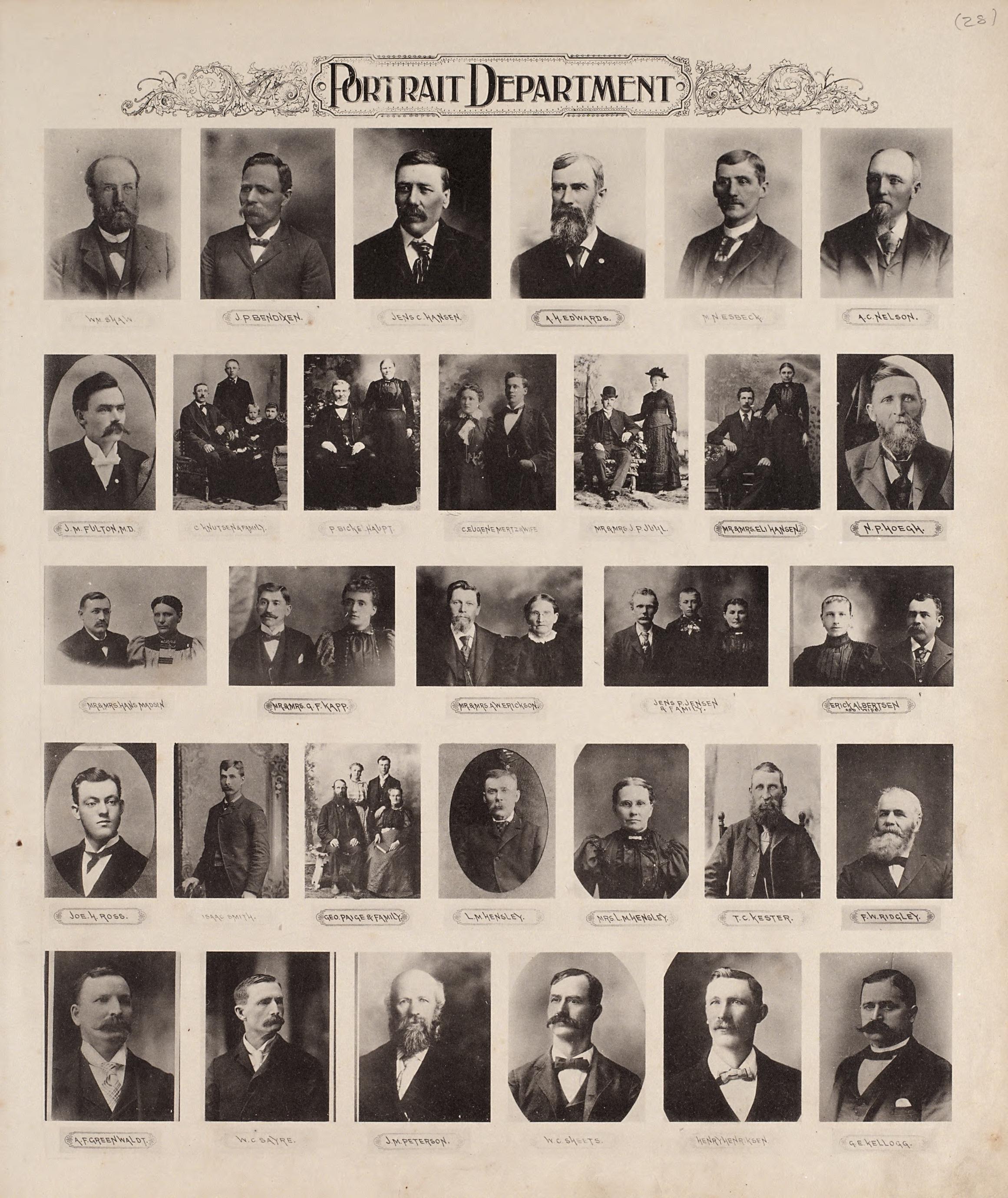 Portrait Department from Standard Atlas of Audubon County, Iowa : Including a Plat Book of the Villages, Cities and Townships of the County, Map of the State, United States and World, Patrons Directory, Reference Business … 1900 by Relic Map Company