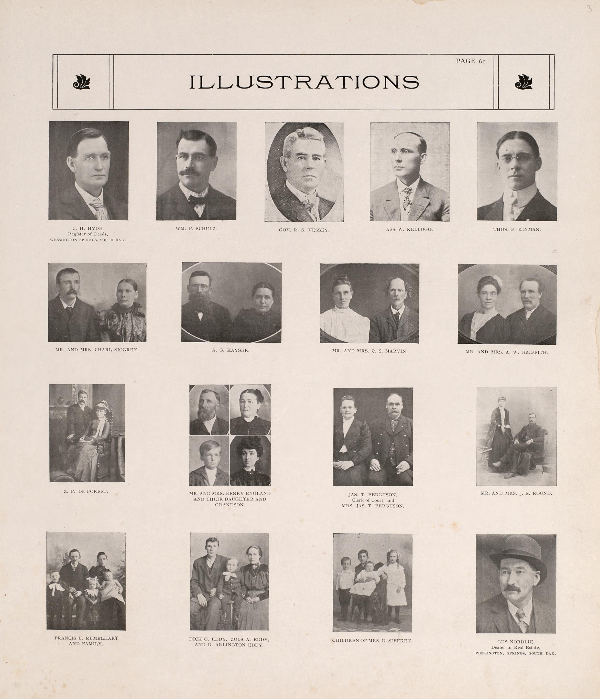 Illustrations from Standard Atlas of Jerauld County, South Dakota : Including a Plat Book of the Villages, Cities and Townships of the County, Map of the State, United States and World, Patrons Directory, Reference … 1909 by Relic Map Company