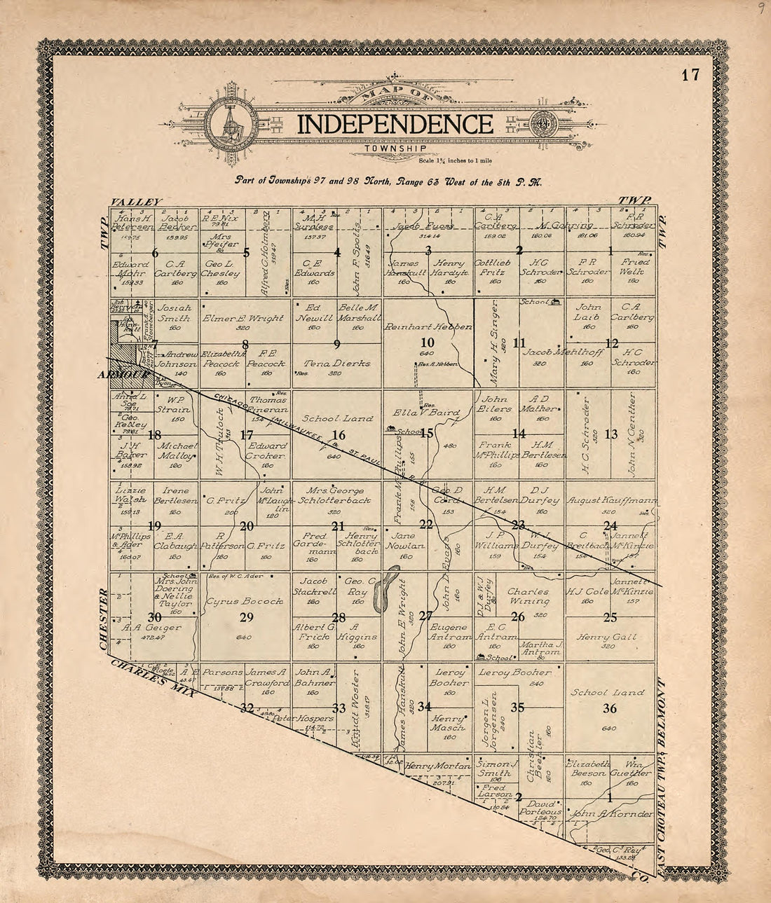 This old map of Douglas County, South Dakota, was created by Geo. A. Ogle & Co in 1909