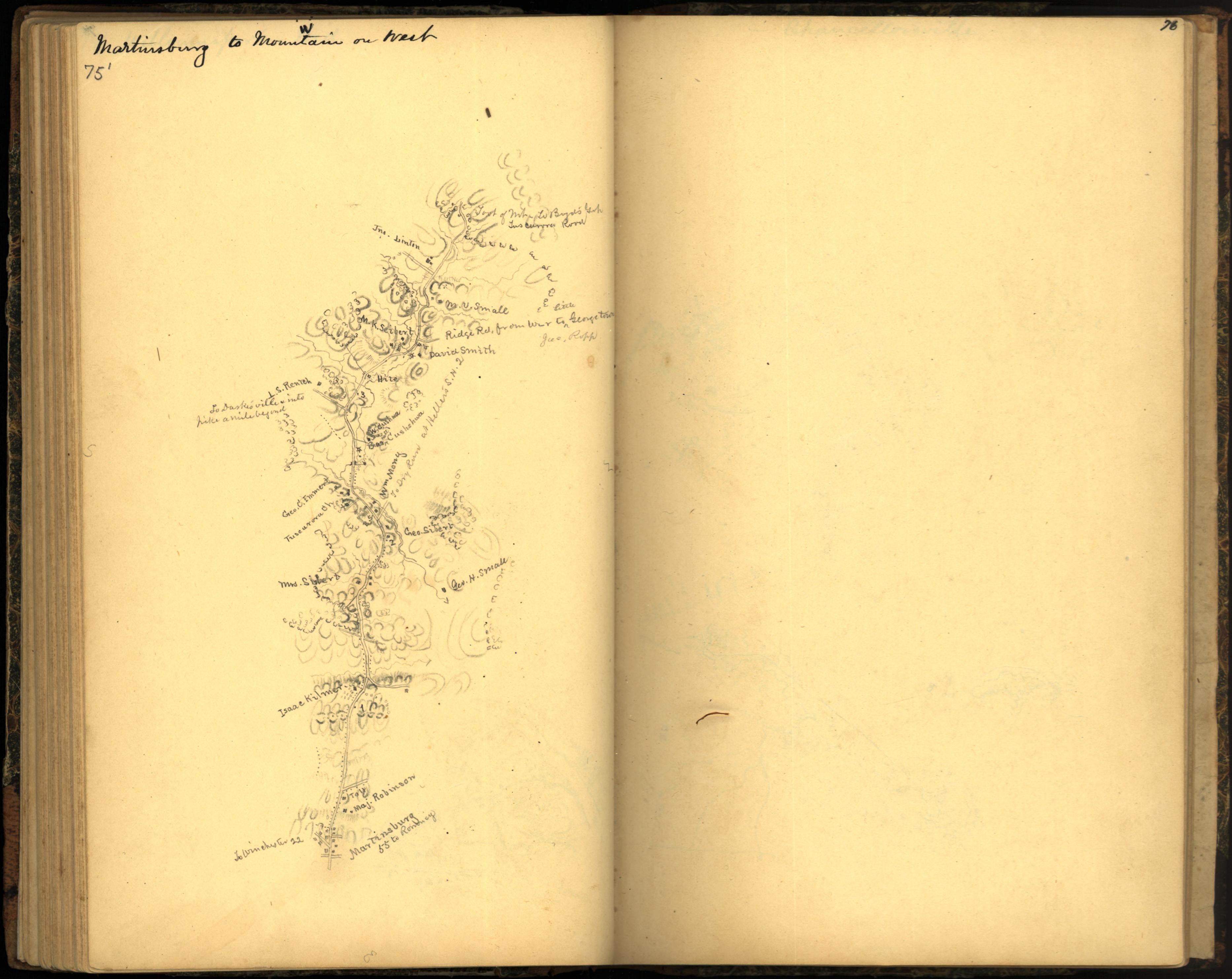 Image 84 of Sketch Book of Jed. Hotchkiss, Capt. & Top. Eng., Hd. Qrs., 2nd Corps, Army of N. Virginia : Virginia from Sketch Book of Jed. Hotchkiss, Capt. & Top. Eng., Hd. Qrs., 2nd Corps, Army of N. Virginia : Virginia 1862 by Relic Map Company