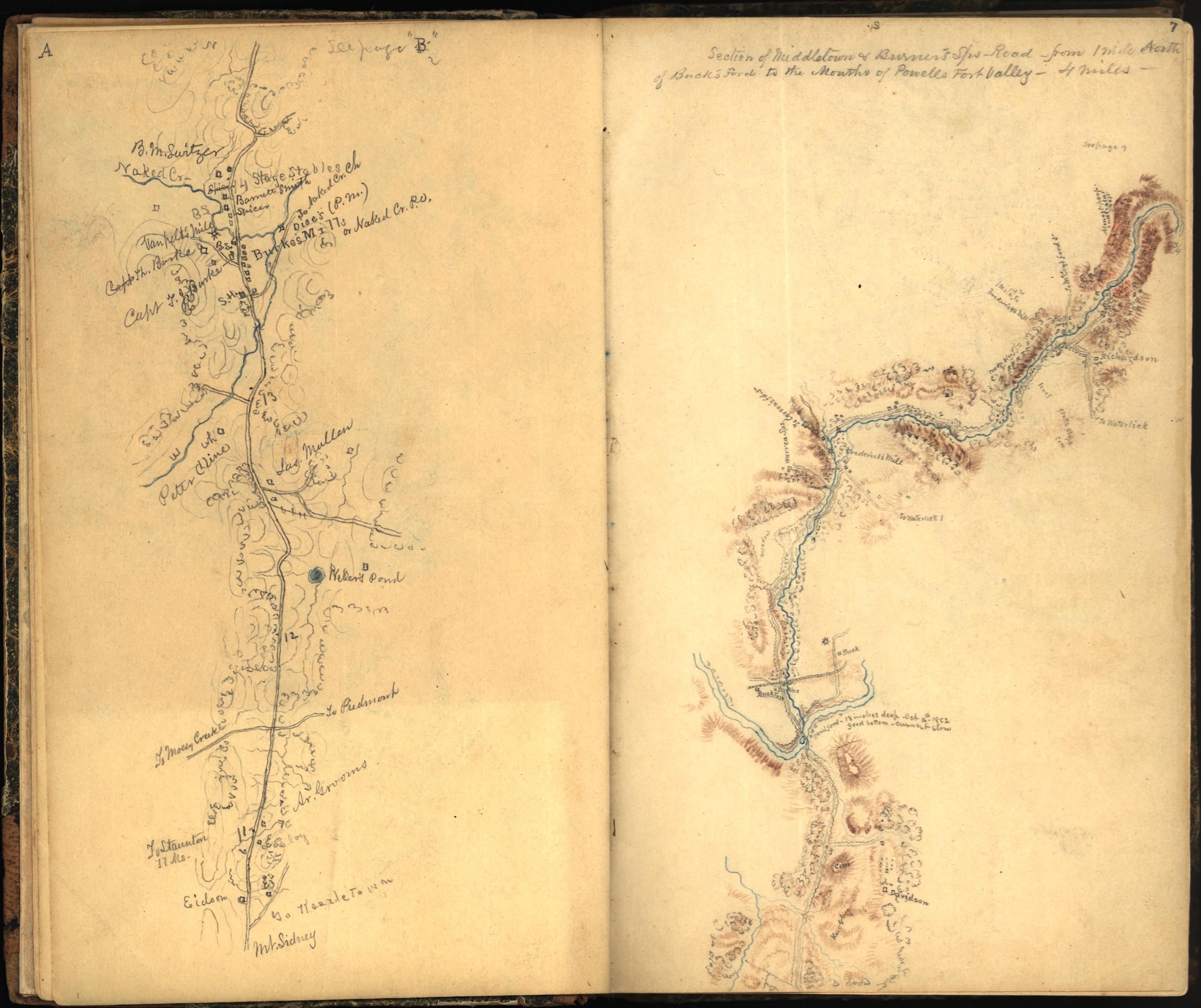 Image 16 of Sketch Book of Jed. Hotchkiss, Capt. & Top. Eng., Hd. Qrs., 2nd Corps, Army of N. Virginia : Virginia from Sketch Book of Jed. Hotchkiss, Capt. & Top. Eng., Hd. Qrs., 2nd Corps, Army of N. Virginia : Virginia 1862 by Relic Map Company
