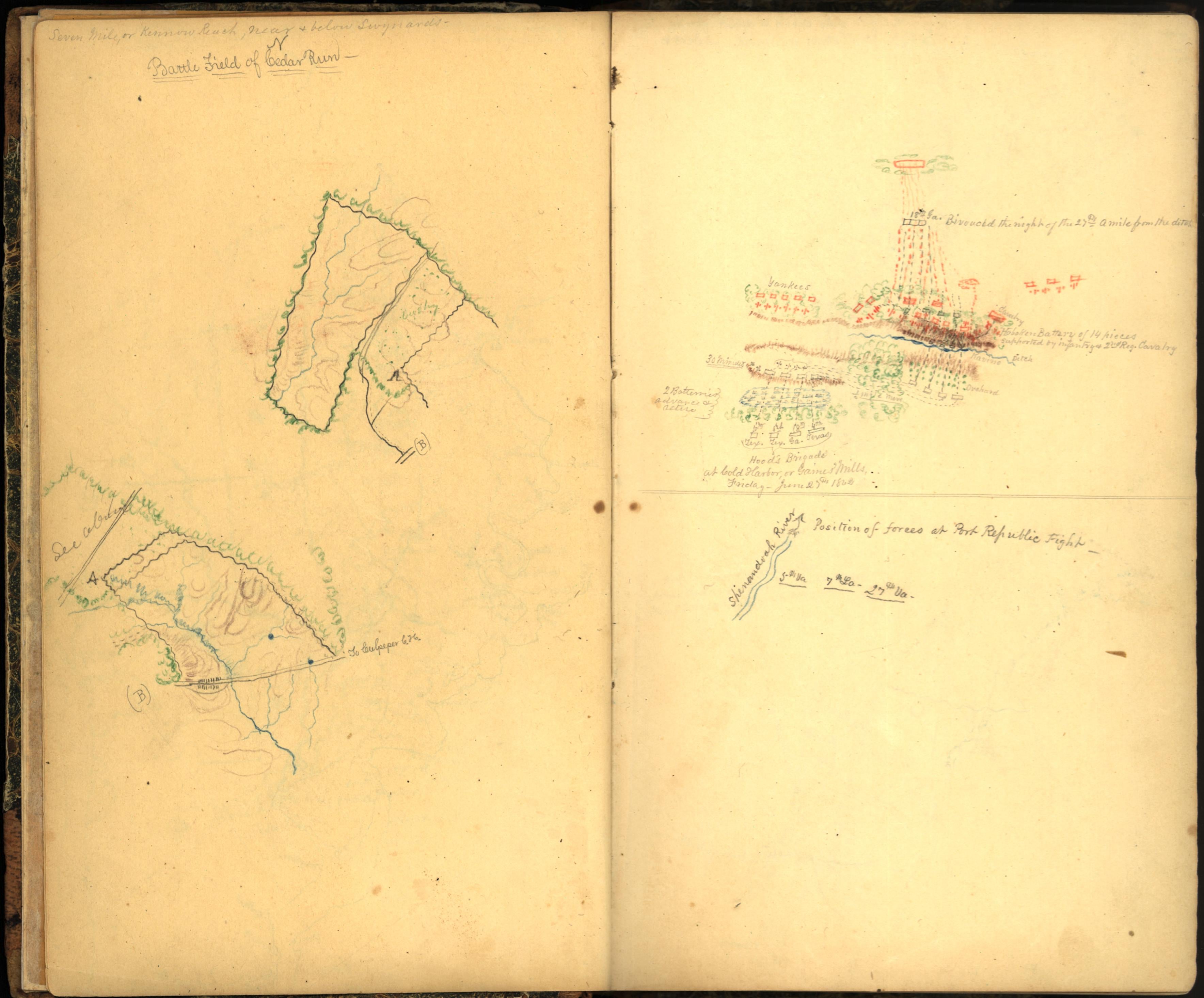 Image 9 of Sketch Book of Jed. Hotchkiss, Capt. & Top. Eng., Hd. Qrs., 2nd Corps, Army of N. Virginia : Virginia from Sketch Book of Jed. Hotchkiss, Capt. & Top. Eng., Hd. Qrs., 2nd Corps, Army of N. Virginia : Virginia 1862 by Relic Map Company