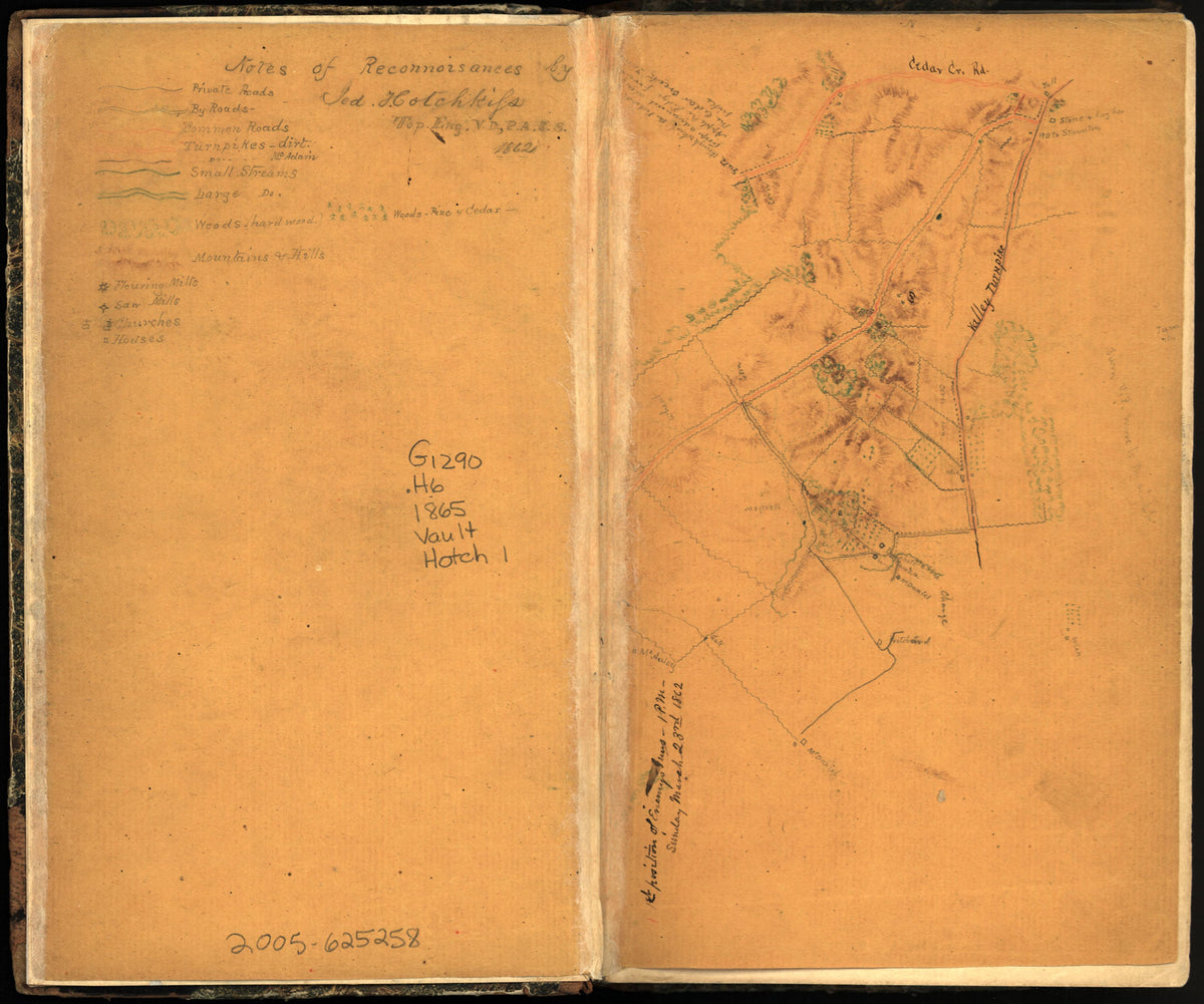 Image 5 of Sketch Book of Jed. Hotchkiss, Capt. & Top. Eng., Hd. Qrs., 2nd Corps, Army of N. Virginia : Virginia from Sketch Book of Jed. Hotchkiss, Capt. & Top. Eng., Hd. Qrs., 2nd Corps, Army of N. Virginia : Virginia 1862 by Relic Map Company