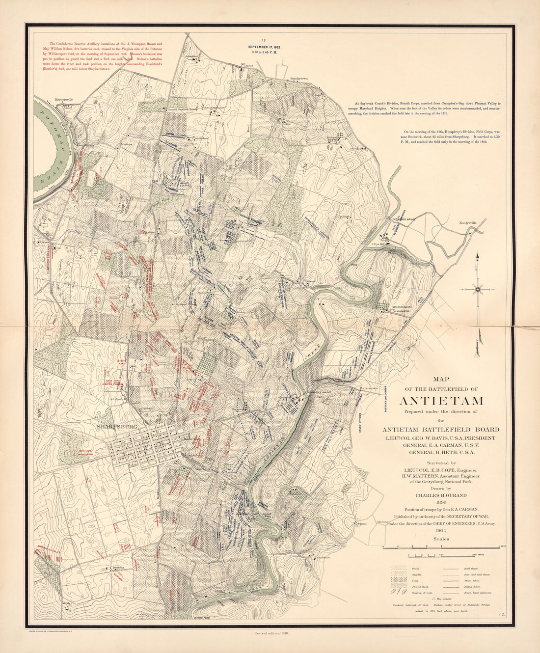 This old map of Antietam, Maryland, was created by United States. War Department in 1908