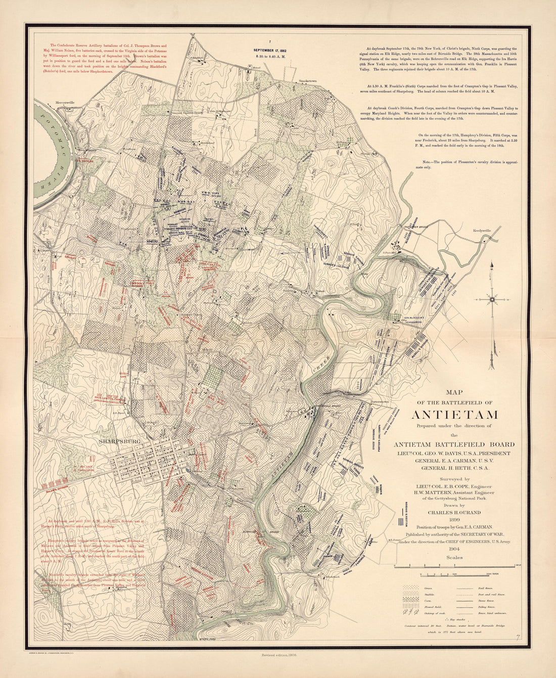 This old map of Antietam, Maryland, was created by United States. War Department in 1908
