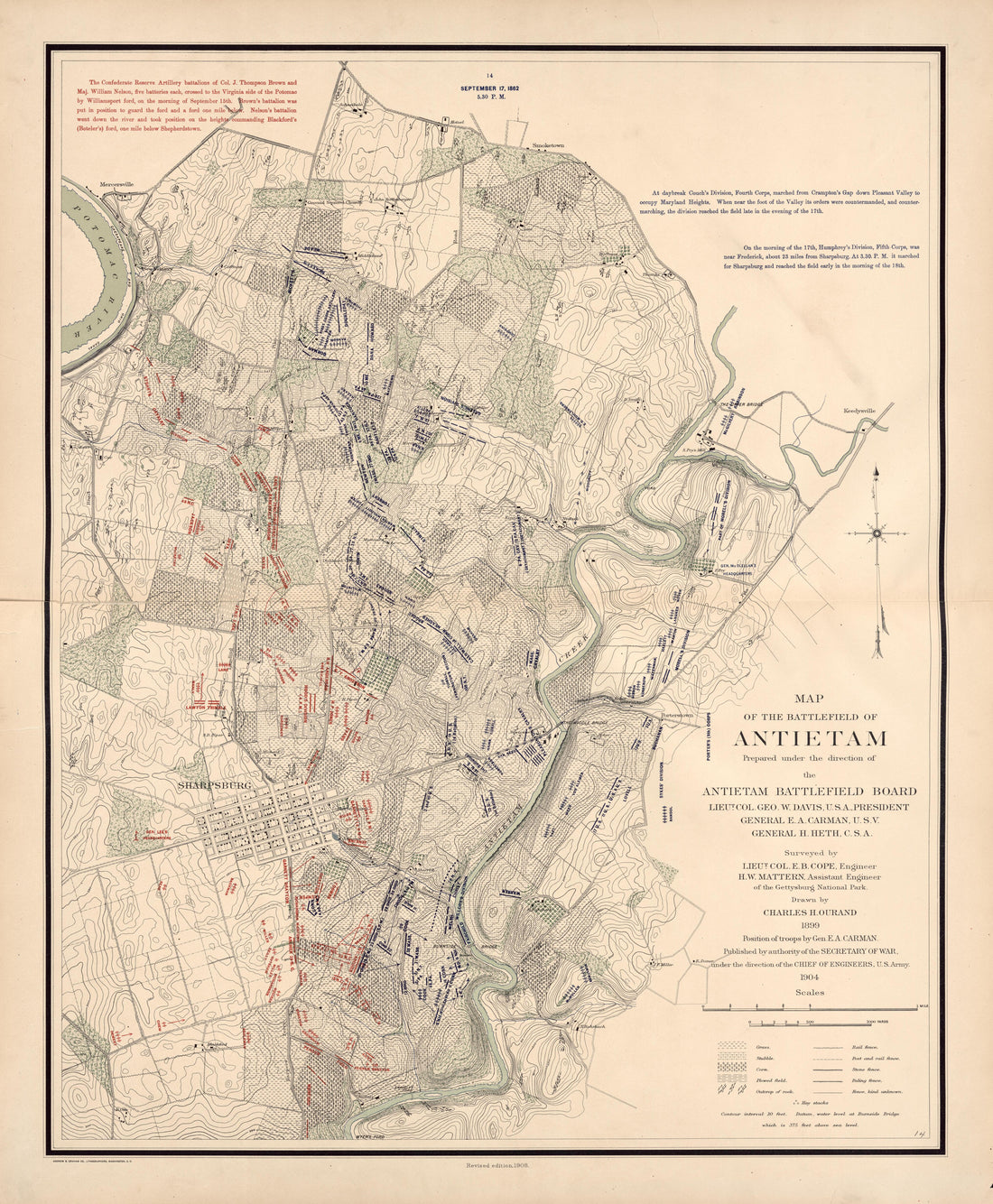 This old map of Antietam, Maryland, was created by United States. War Department in 1908