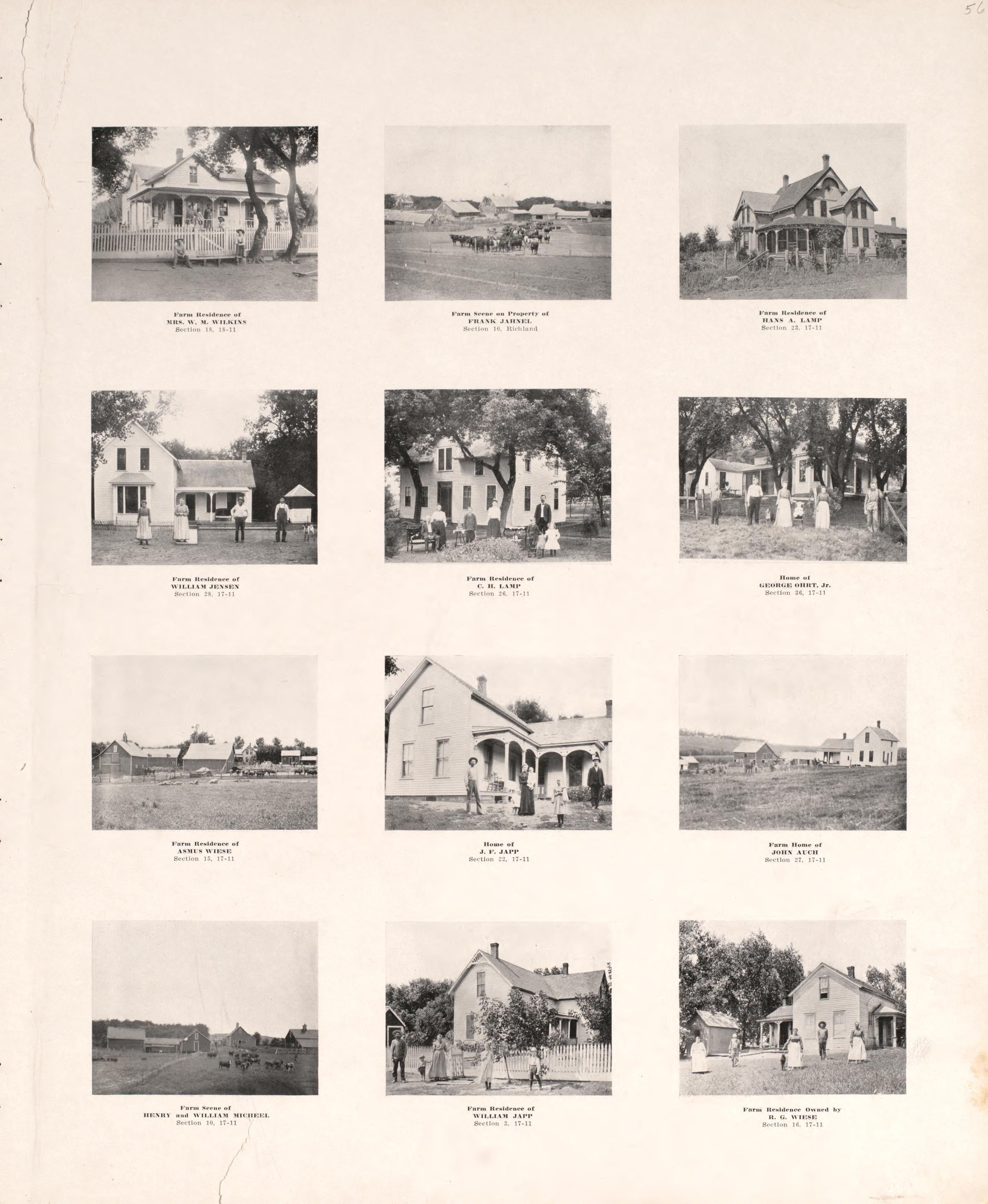 Photographs of Residences and Portraits, P. 5 from Plat Book of Washington County, Nebraska : Containing Carefully Prepared Township Plats, Village Plats, Analysis of U.S. Land System, State, United States and World Maps : Illustrated 1908 by Relic Map Company