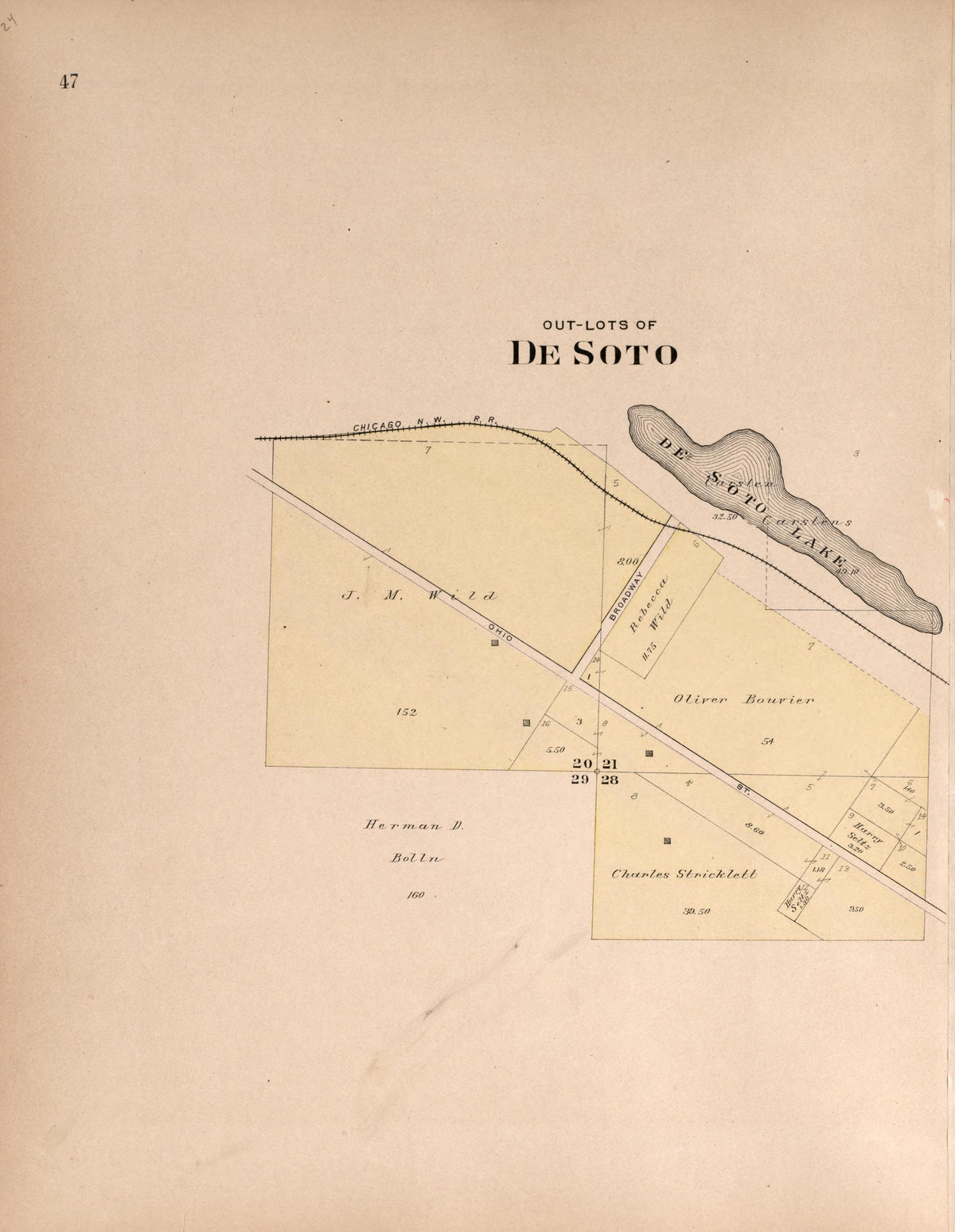Desoto from Plat Book of Washington County, Nebraska : Containing Carefully Prepared Township Plats, Village Plats, Analysis of U.S. Land System, State, United States and World Maps : Illustrated 1908 by Relic Map Company