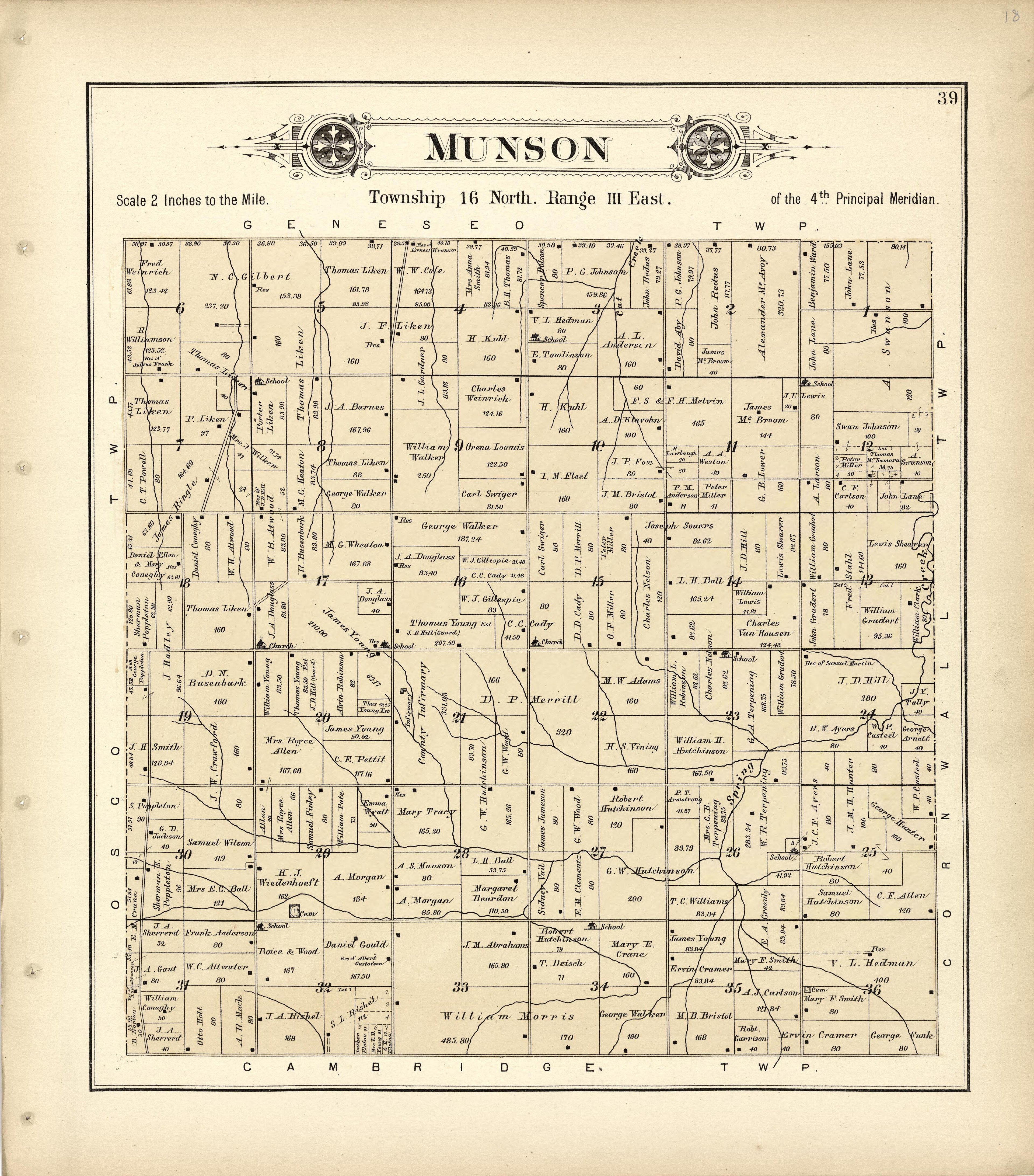 Munson from Plat Book of Henry County, Illinois 1893 by Relic Map Company