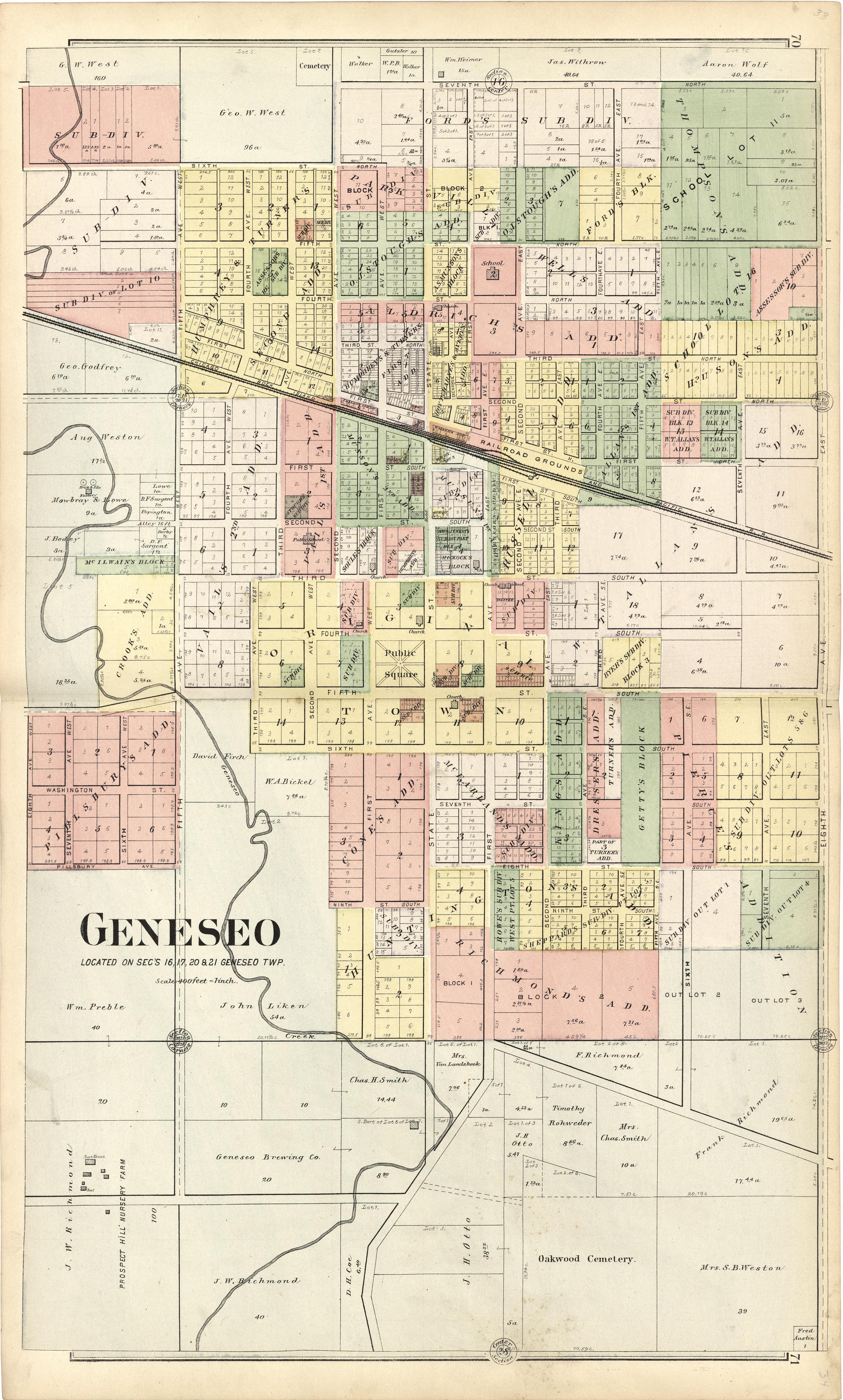 Geneseo from Plat Book of Henry County, Illinois 1893 by Relic Map Company