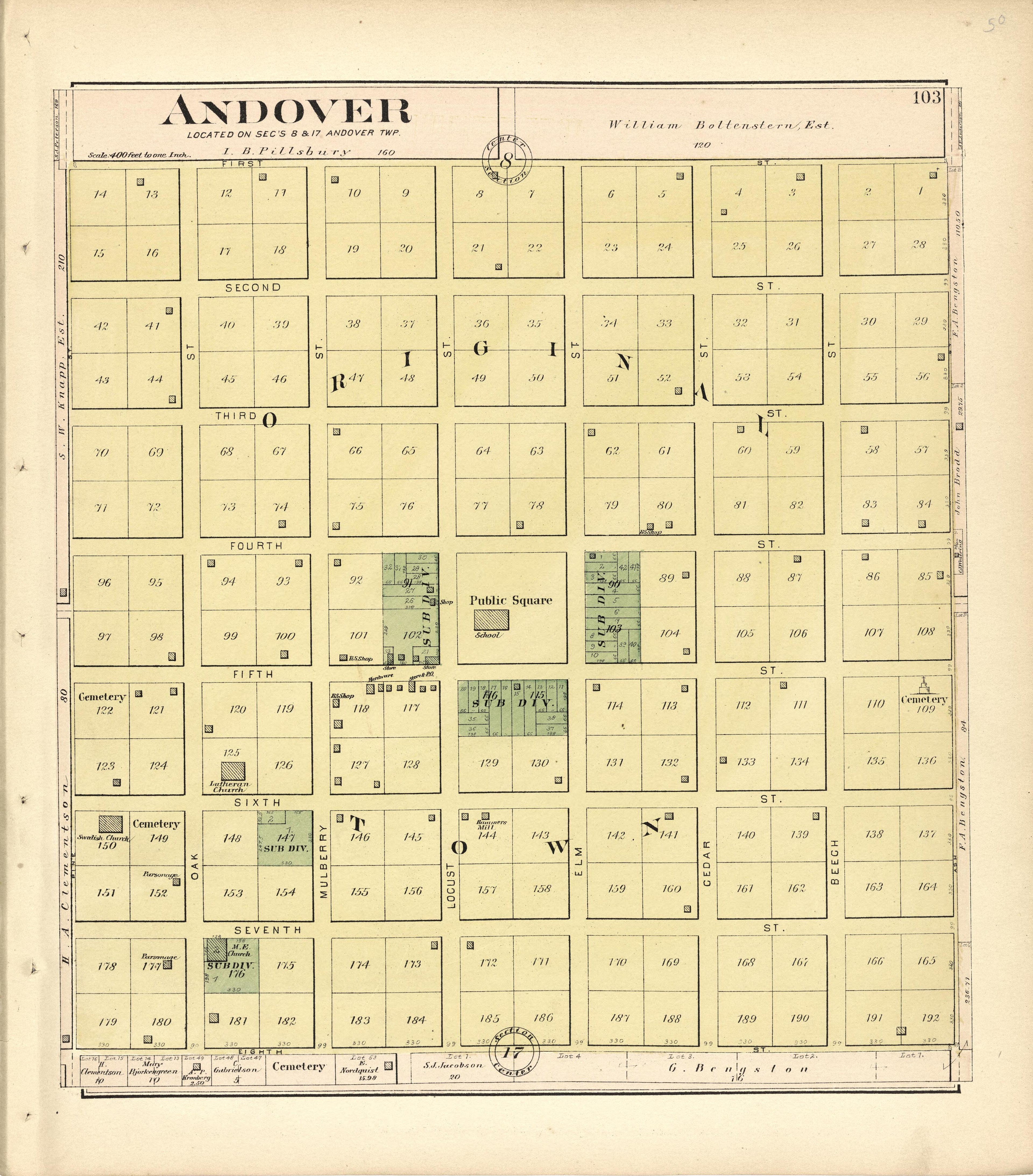 Andover from Plat Book of Henry County, Illinois 1893 by Relic Map Company