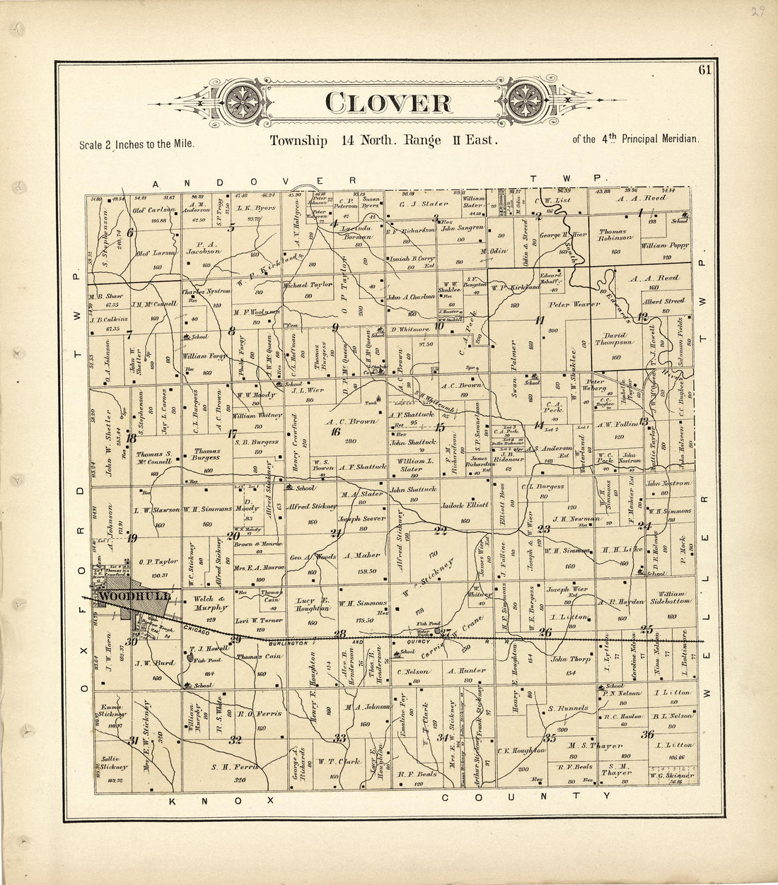 This old map of Henry County, Illinois, was created by Balliet & Volk|Bourquin, F. (Frederick)|Geo. A. Ogle & Co in 1893