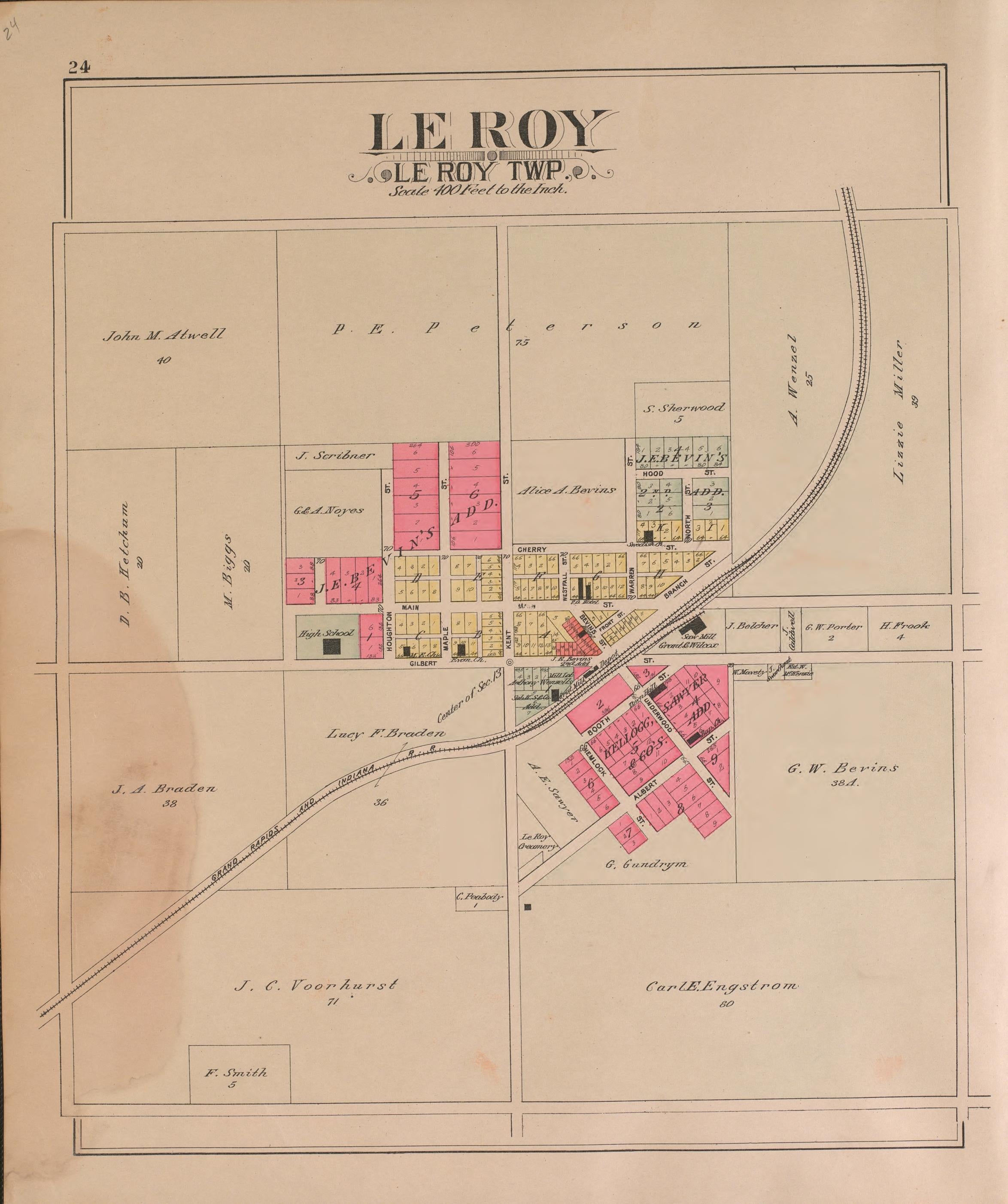 Le Roy--continued from Plat Book of Osceola County, Michigan 1900 by Relic Map Company