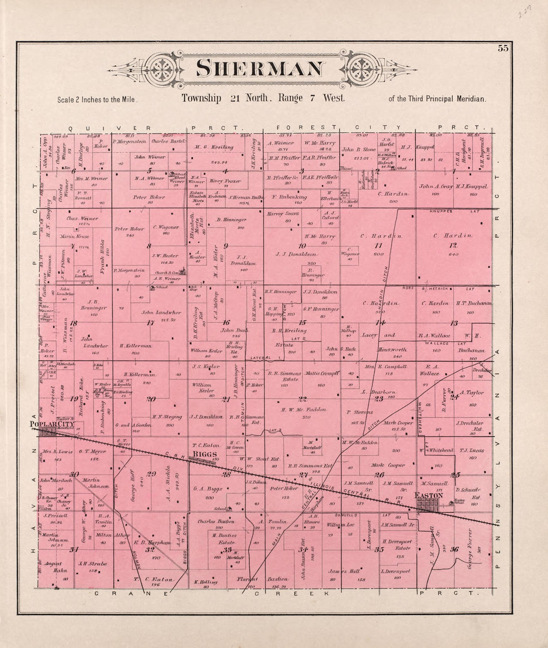 This old map of Illinois, Mason County, was created by Alden, Ogle & Company|Bourquin, F. (Frederick)|Bracher, Wm. (William) in 1891