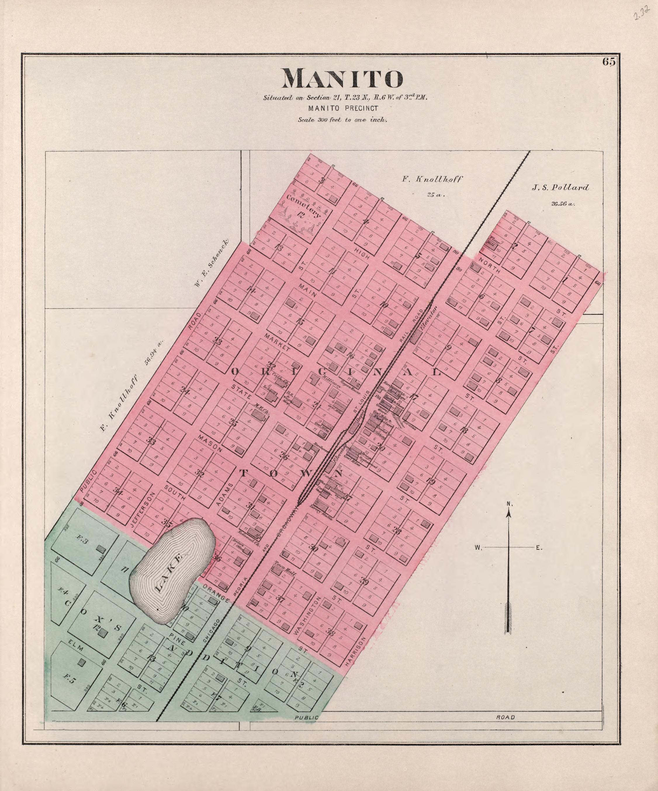 Manito from Plat Book of Mason County, Illinois 1891 by Relic Map Company