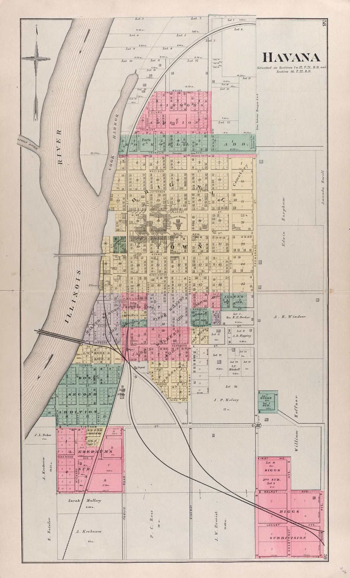 Havana from Plat Book of Mason County, Illinois 1891 by Relic Map Company