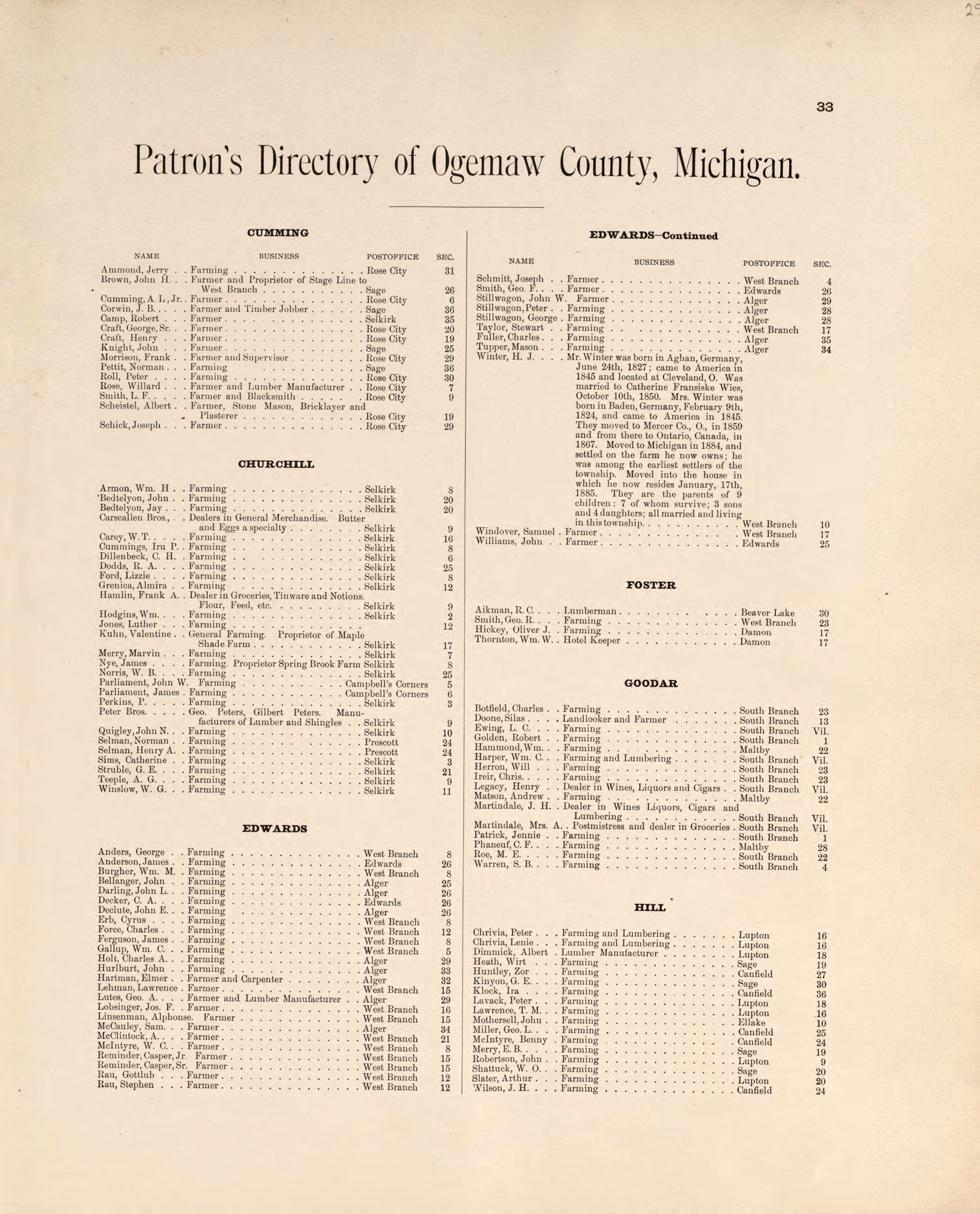 Michigan from Plat Book of Ogemaw County, Michigan 1903 by Relic Map Company