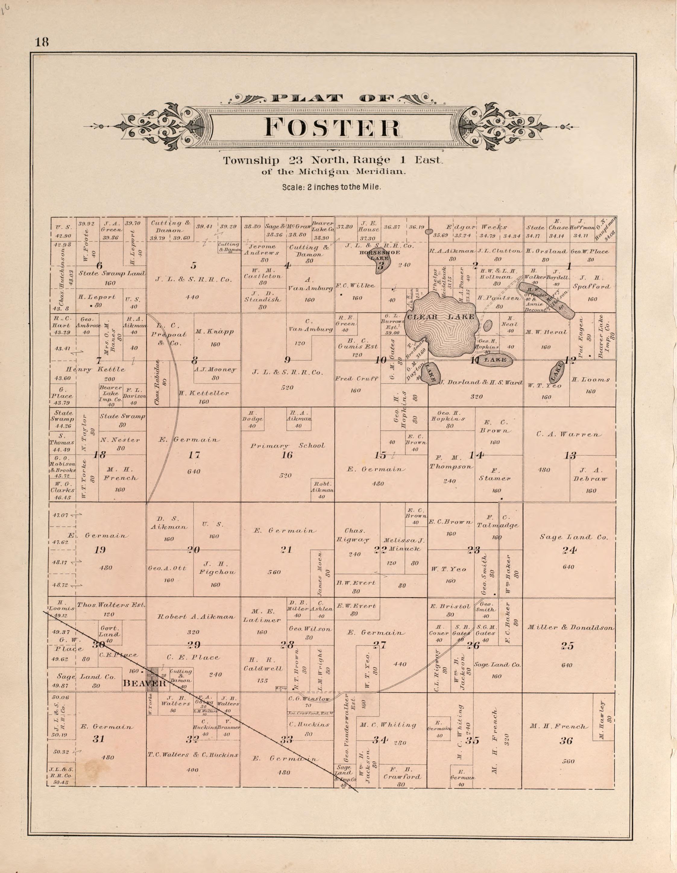 Foster from Plat Book of Ogemaw County, Michigan 1903 by Relic Map Company