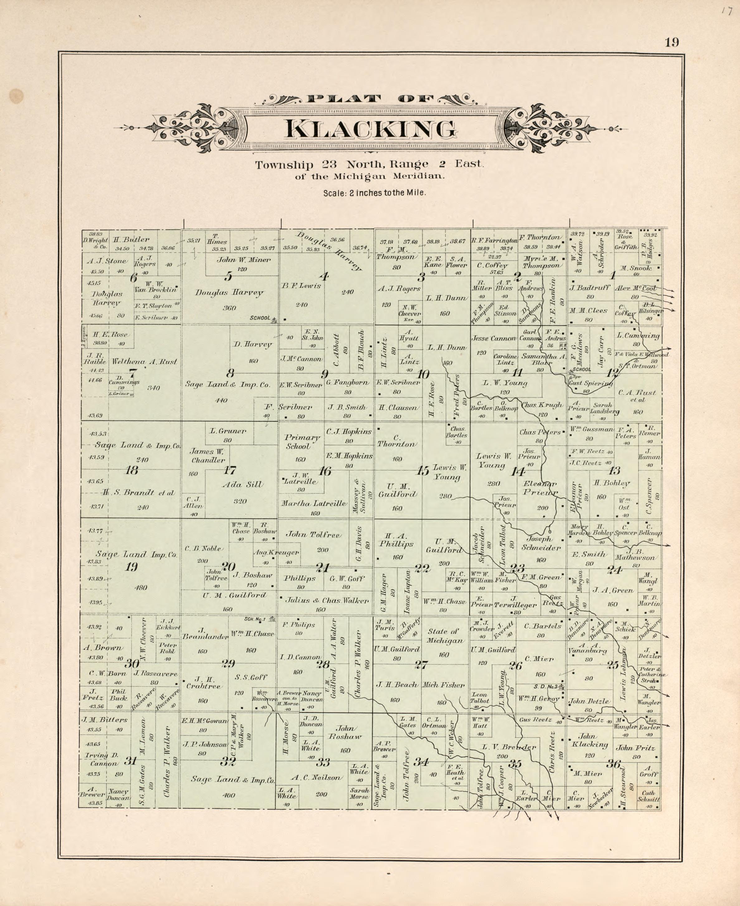 Klacking from Plat Book of Ogemaw County, Michigan 1903 by Relic Map Company