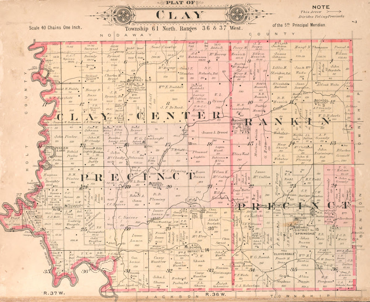Clay from Plat Book of Andrew County, Missouri 1909 by Relic Map Company