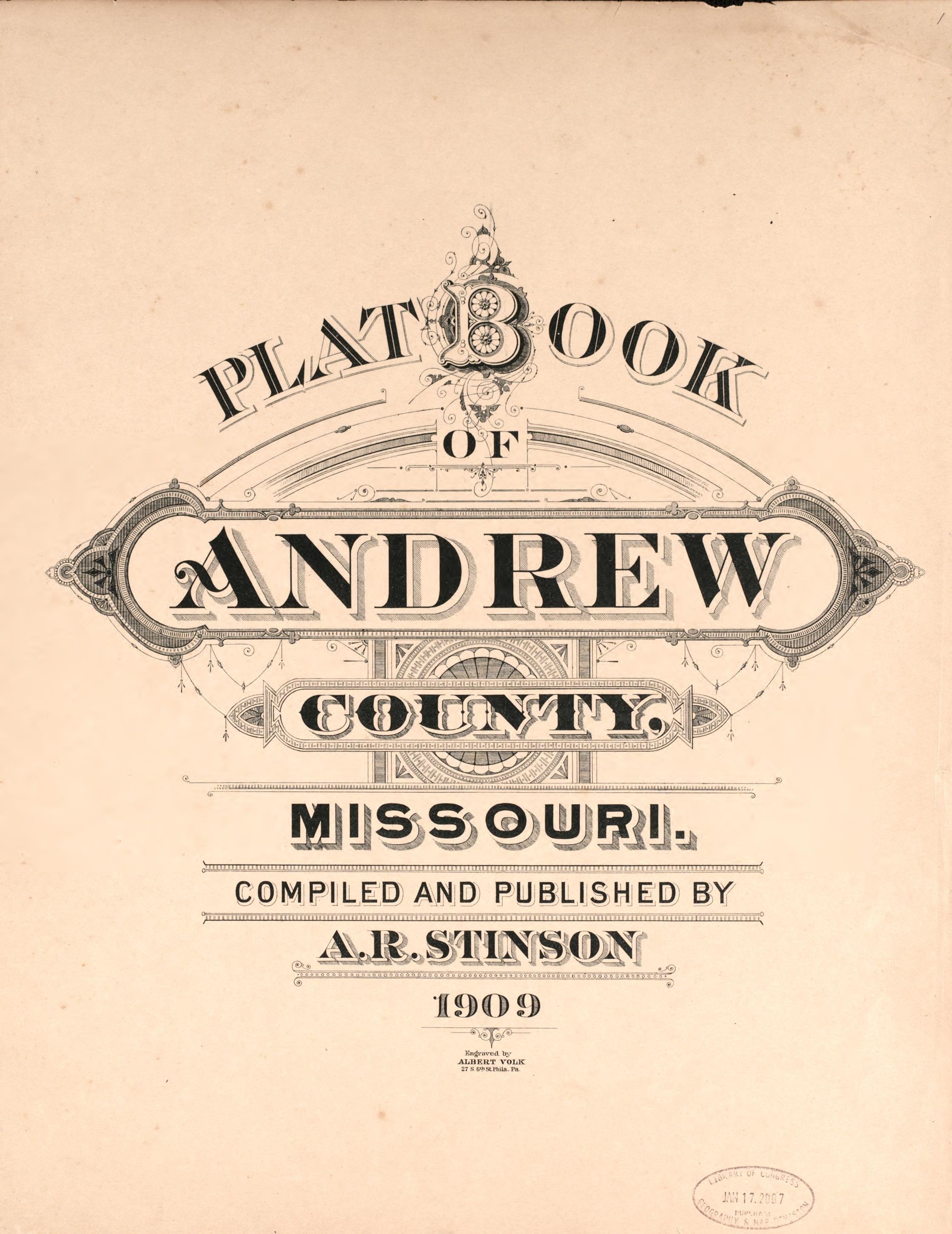 Title Sheet from Plat Book of Andrew County, Missouri 1909 by Relic Map Company