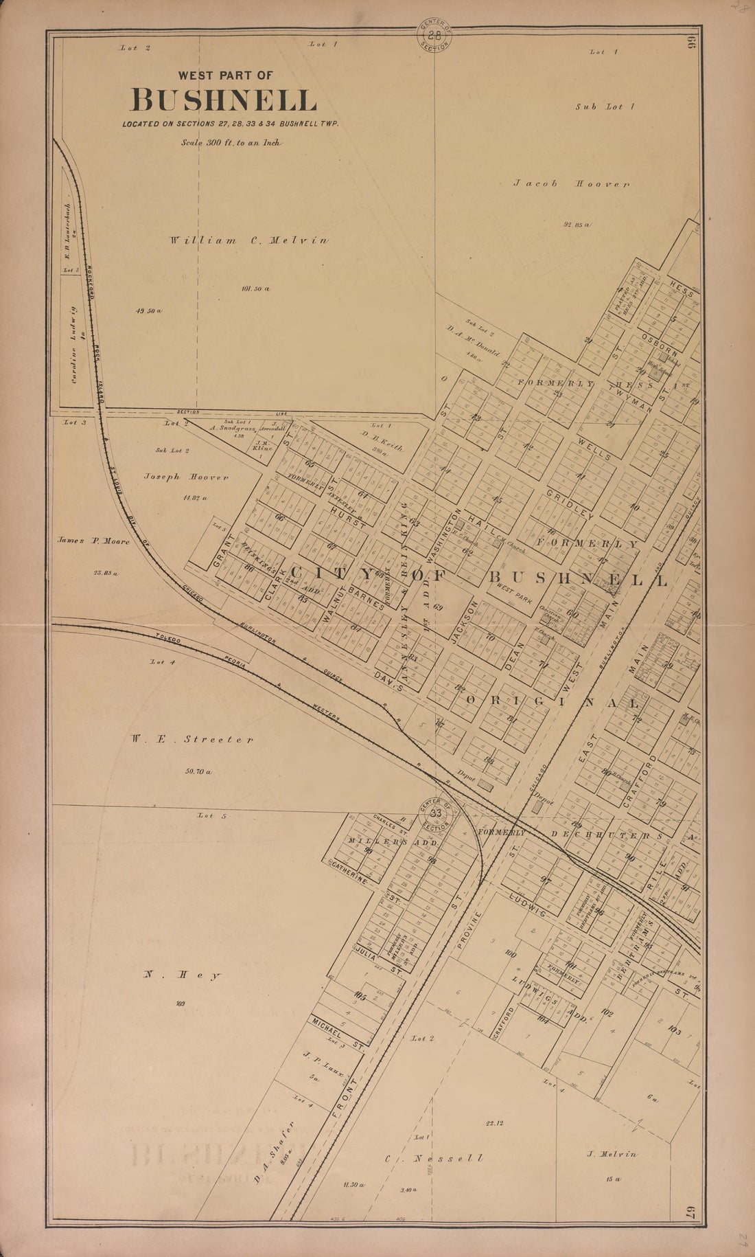 This old map of Illinois, McDonough County, was created by Balliet & Volk|Bourquin, F. (Frederick)|Geo. A. Ogle & Co|Occidental Publishing Company in 1893