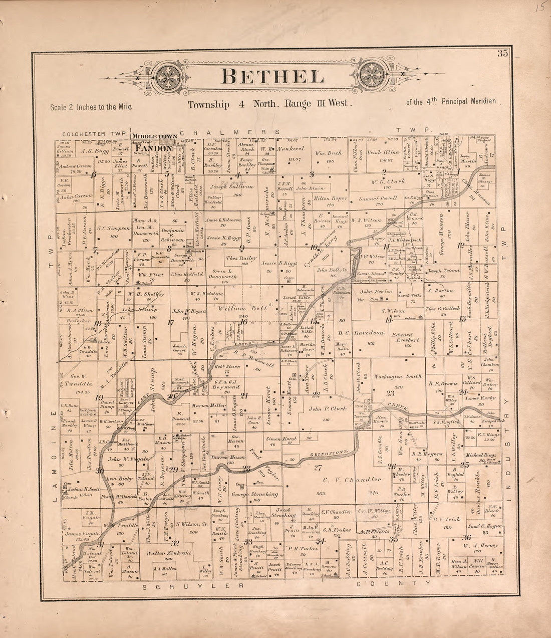 This old map of Illinois, McDonough County, was created by Balliet & Volk|Bourquin, F. (Frederick)|Geo. A. Ogle & Co|Occidental Publishing Company in 1893