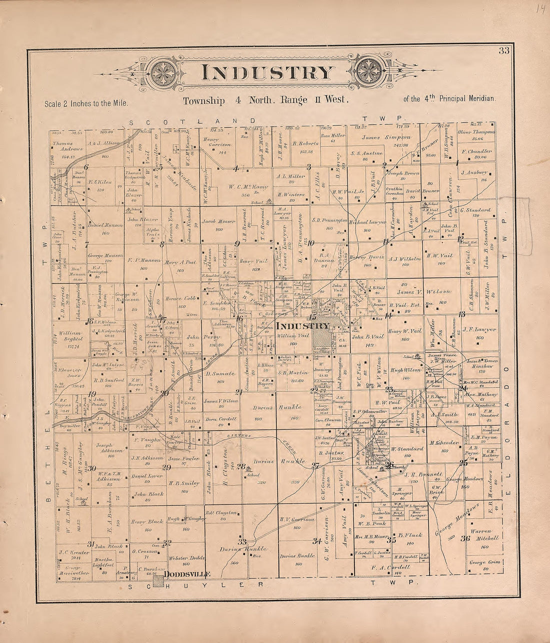 This old map of Illinois, McDonough County, was created by Balliet & Volk|Bourquin, F. (Frederick)|Geo. A. Ogle & Co|Occidental Publishing Company in 1893