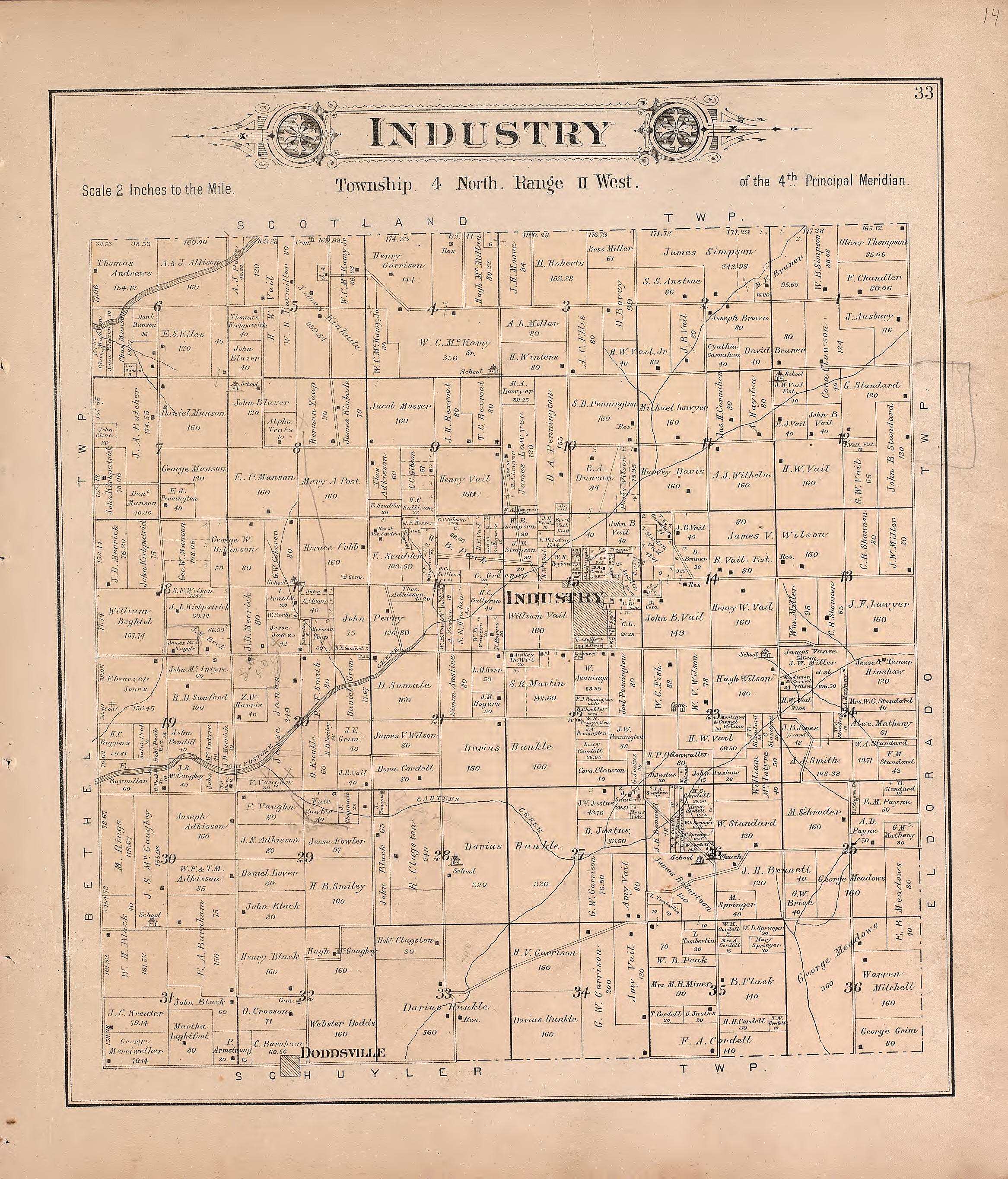 This old map of Illinois, McDonough County, was created by Balliet & Volk|Bourquin, F. (Frederick)|Geo. A. Ogle & Co|Occidental Publishing Company in 1893