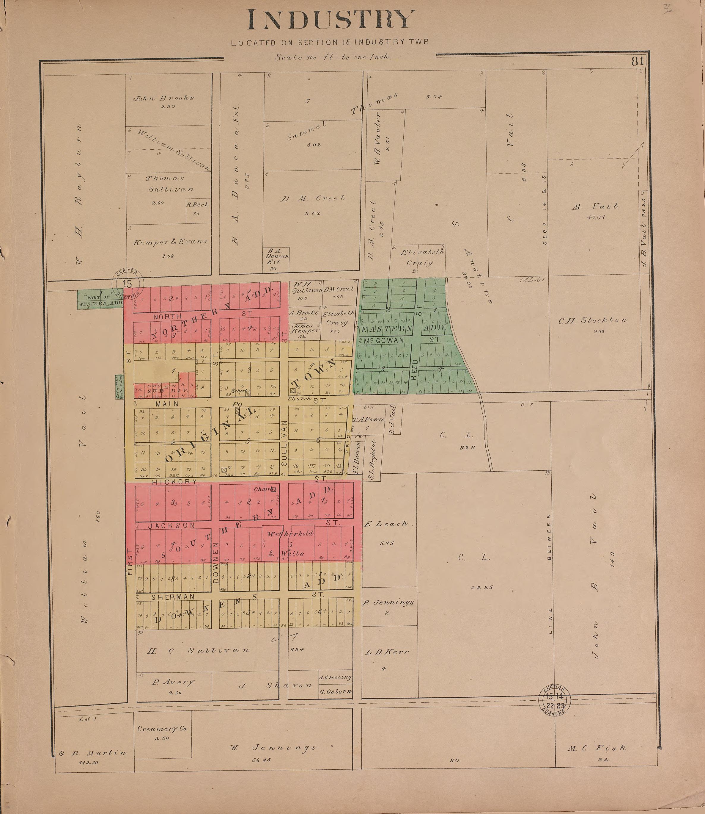This old map of Illinois, McDonough County, was created by Balliet & Volk|Bourquin, F. (Frederick)|Geo. A. Ogle & Co|Occidental Publishing Company in 1893