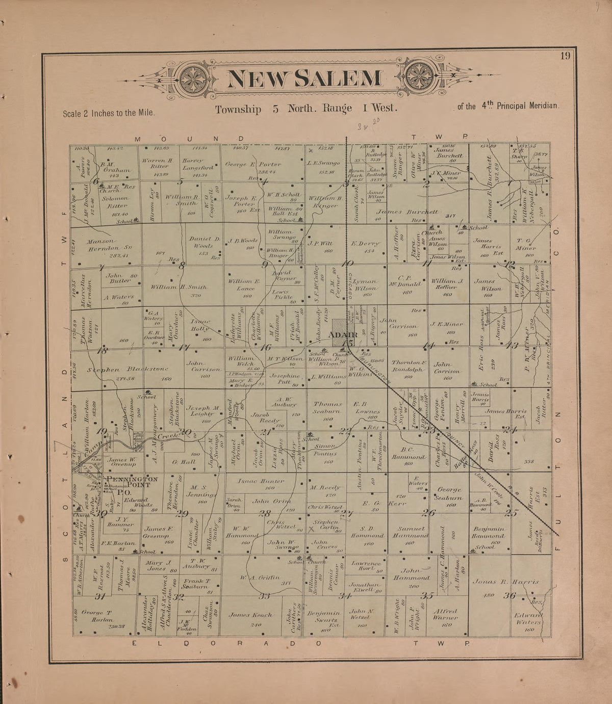 New Salem from Plat Book of McDonough County, Illinois 1893 by Relic Map Company