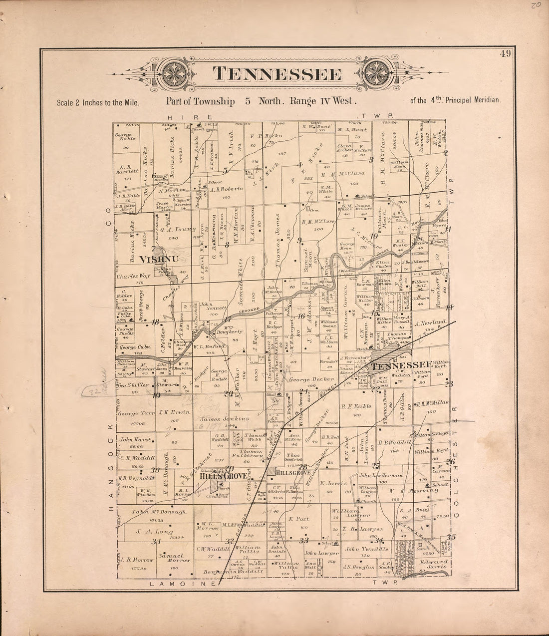 This old map of Illinois, McDonough County, was created by Balliet & Volk|Bourquin, F. (Frederick)|Geo. A. Ogle & Co|Occidental Publishing Company in 1893