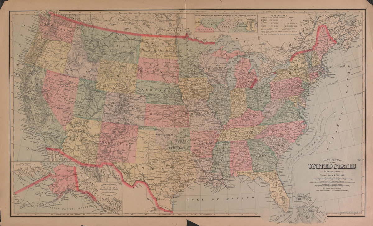 Map of the United States from Plat Book of McDonough County, Illinois 1893 by Relic Map Company