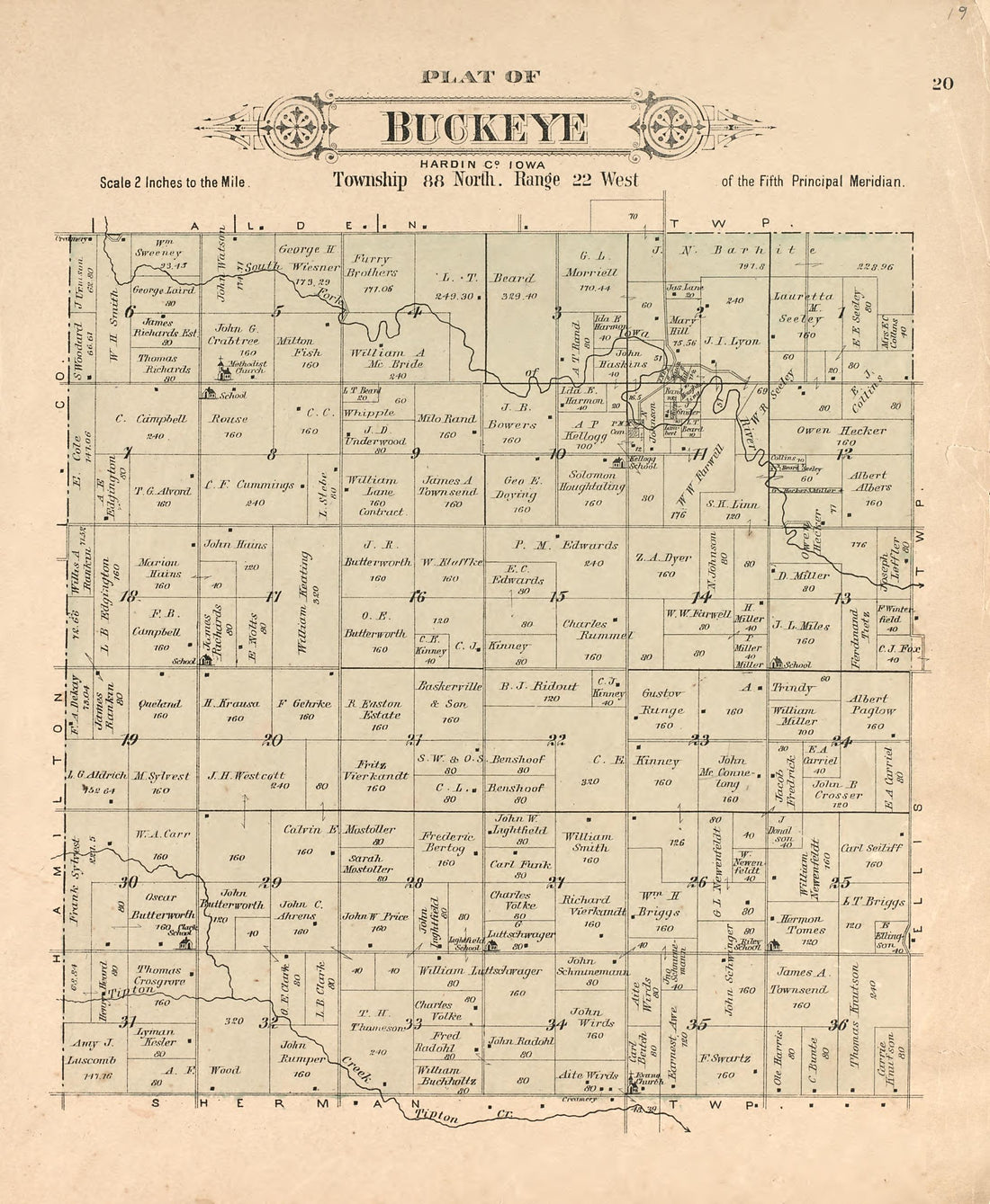 This old map of Hardin County, Iowa, was created by Balliet & Volk|Bourquin, F. (Frederick)|North West Publishing Co in 1892