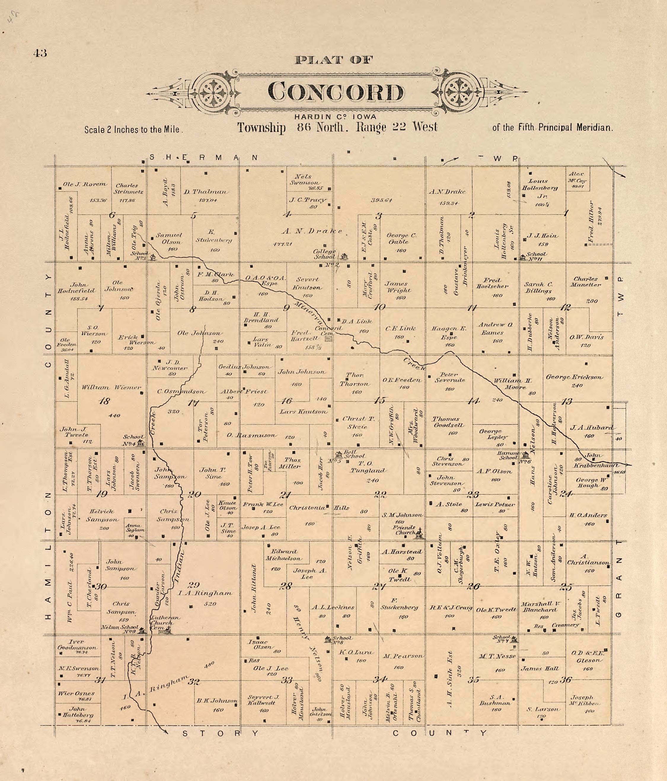 This old map of Hardin County, Iowa, was created by Balliet & Volk|Bourquin, F. (Frederick)|North West Publishing Co in 1892