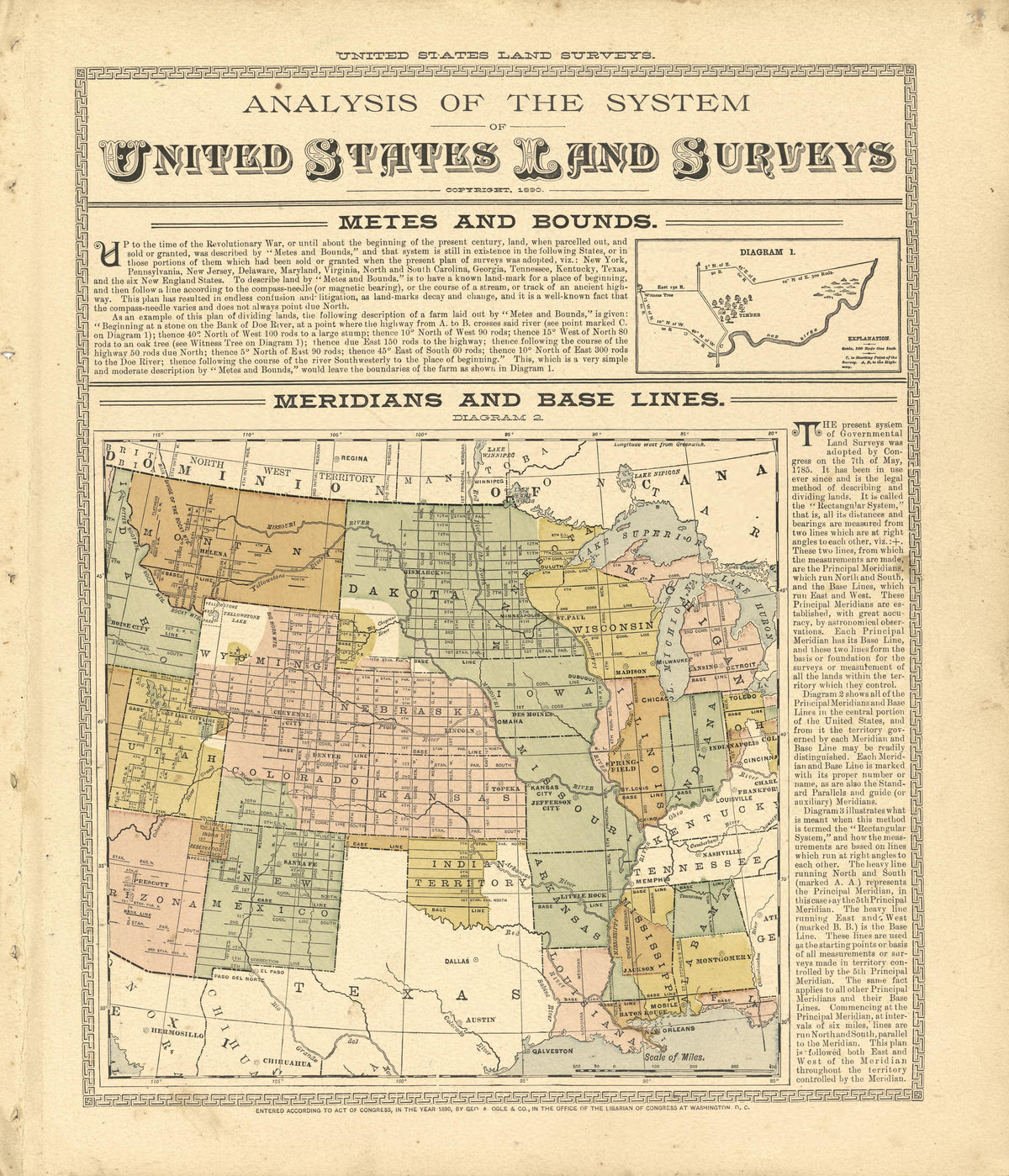 Analysis of the System United States Land Surveys from Plat Book of Chickasaw County, Iowa : Drawn from Actual Surveys & County Records 1892 by Relic Map Company