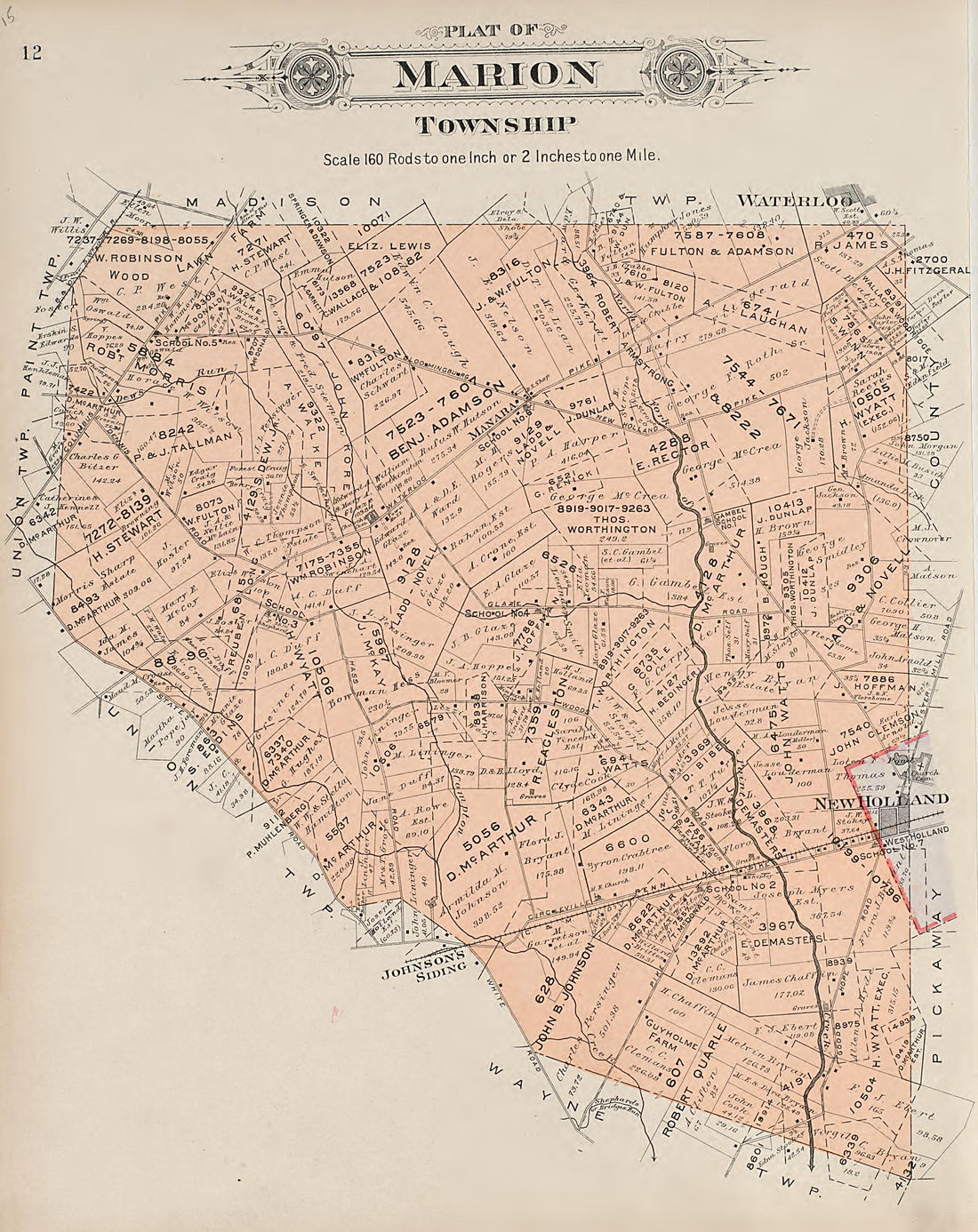 This old map of Fayette County, Ohio, was created by North West Publishing Co|Volk, Albert in 1913