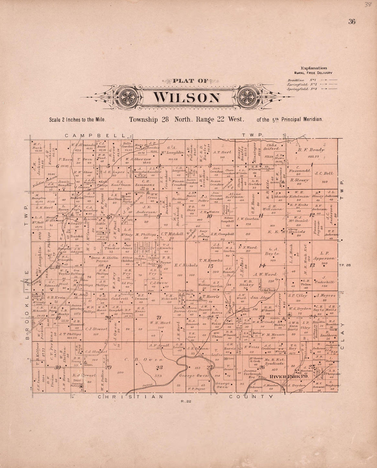 Wilson from Plat Book of Greene County, Missouri : Compiled from County Records and Actual Surveys 1904 by Relic Map Company