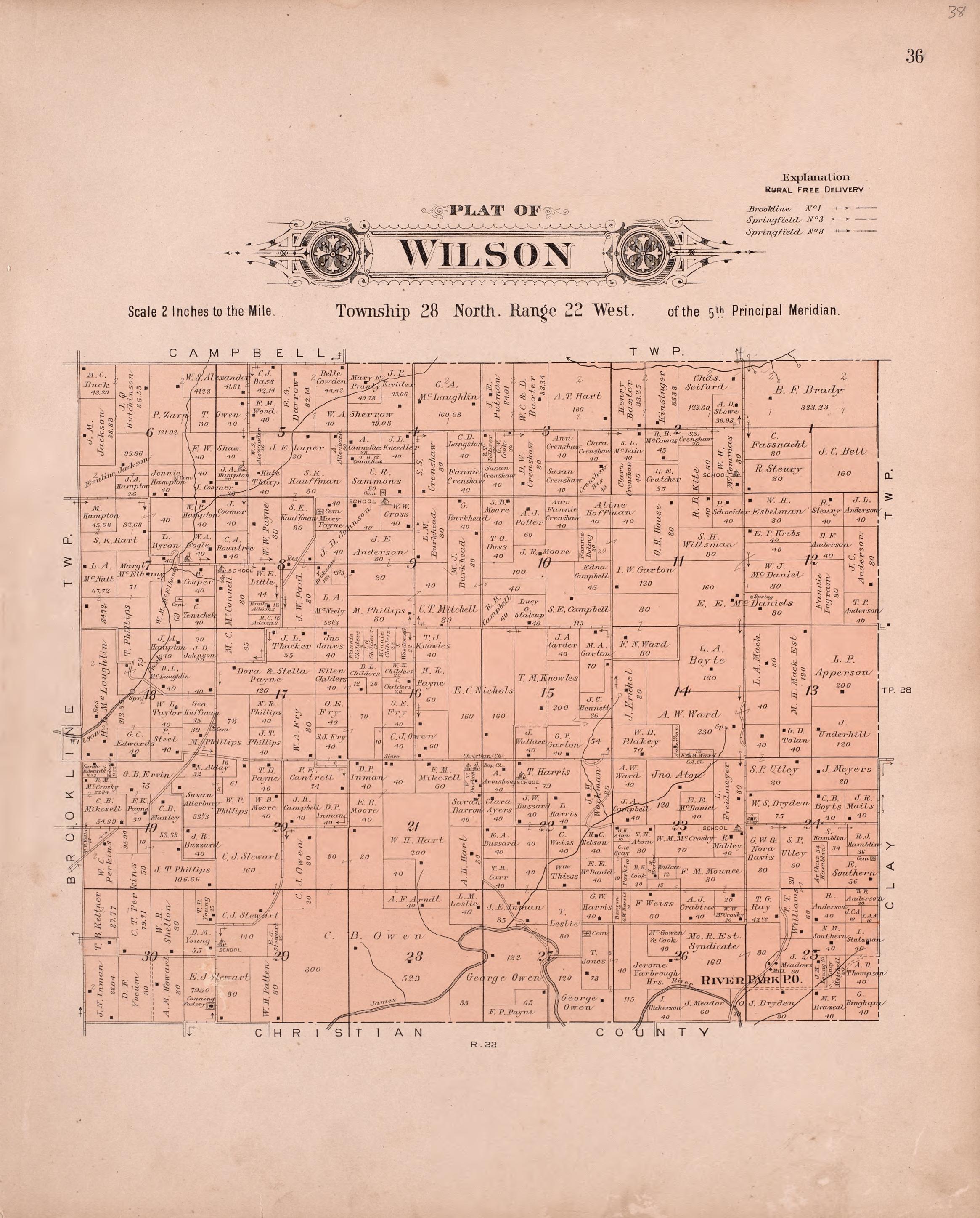 Wilson from Plat Book of Greene County, Missouri : Compiled from County Records and Actual Surveys 1904 by Relic Map Company